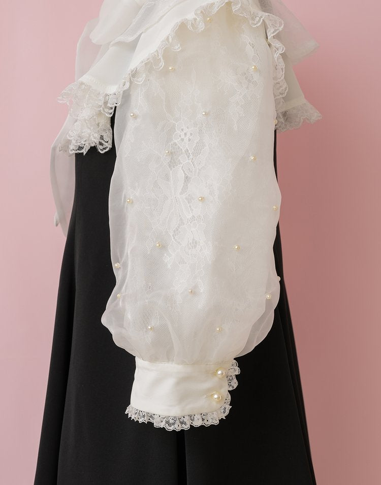 mellfy memory Lacy millefeuille frill collar Dress