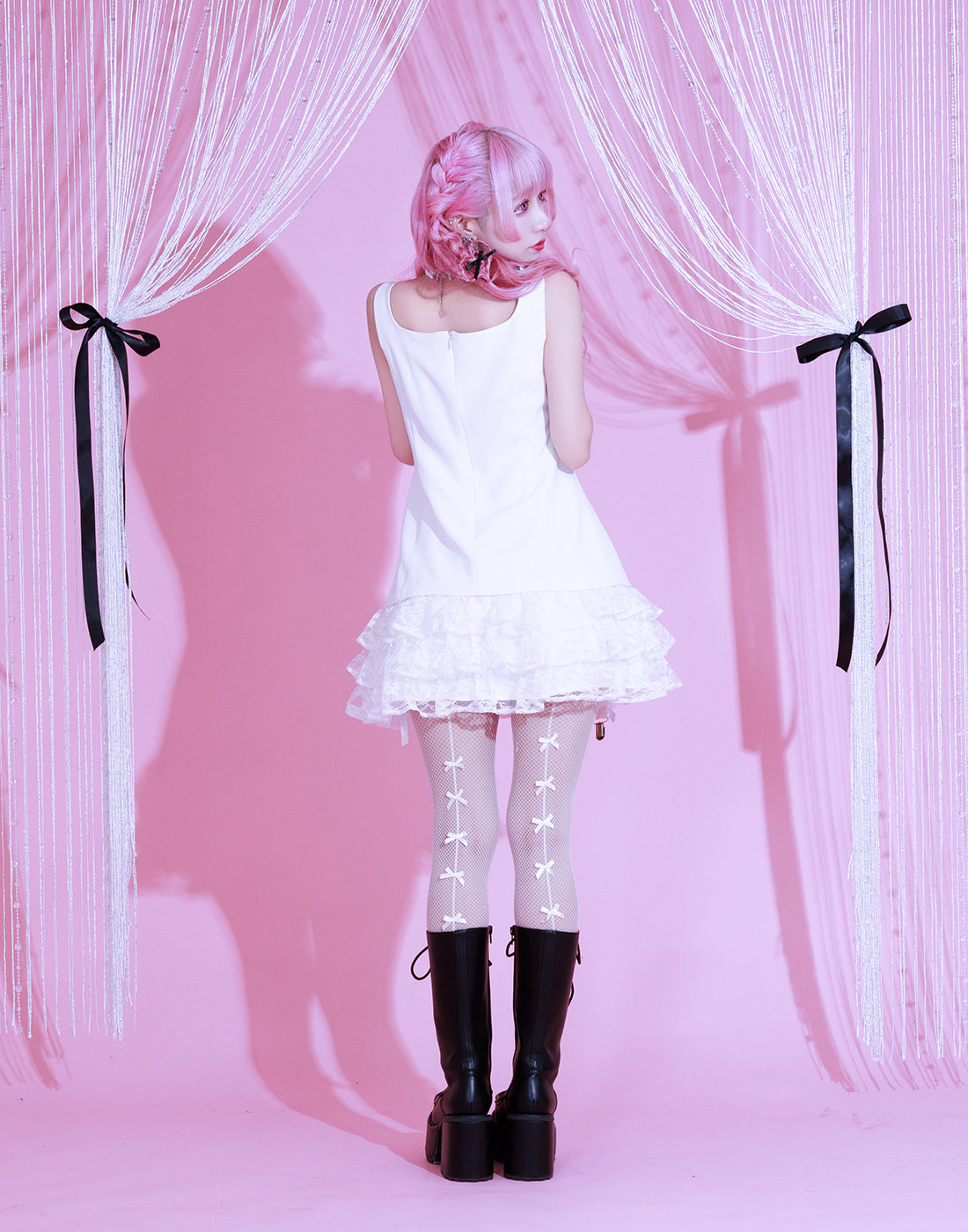 Buckle belt garter dress