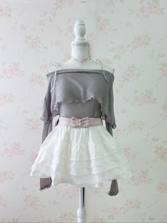 (13% OFF) GRL Mellow Off Shoulder Top (Gray)