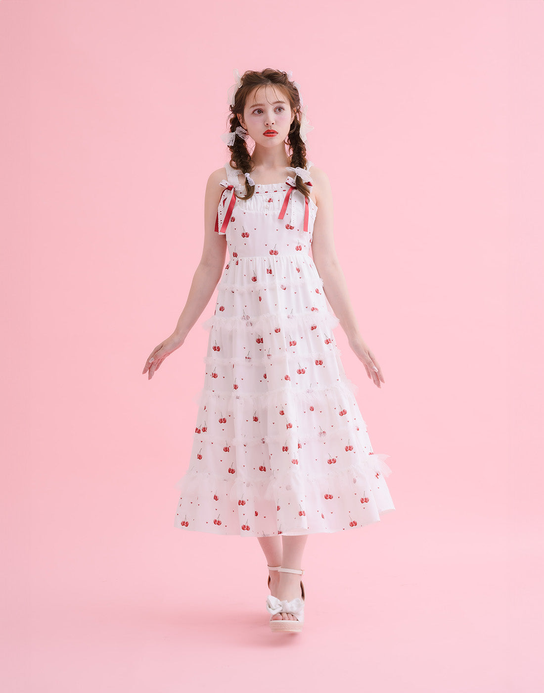 mellfy memory Sweet cherry long Dress