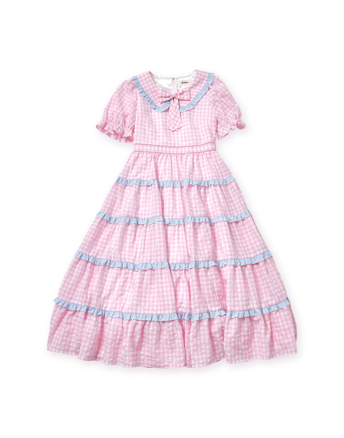 Lolime Bubble Gum Gingham Check Dress