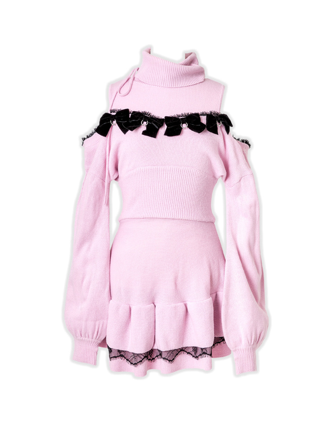 AVENCHUMU Piercing Ribbon open shoulder one piece