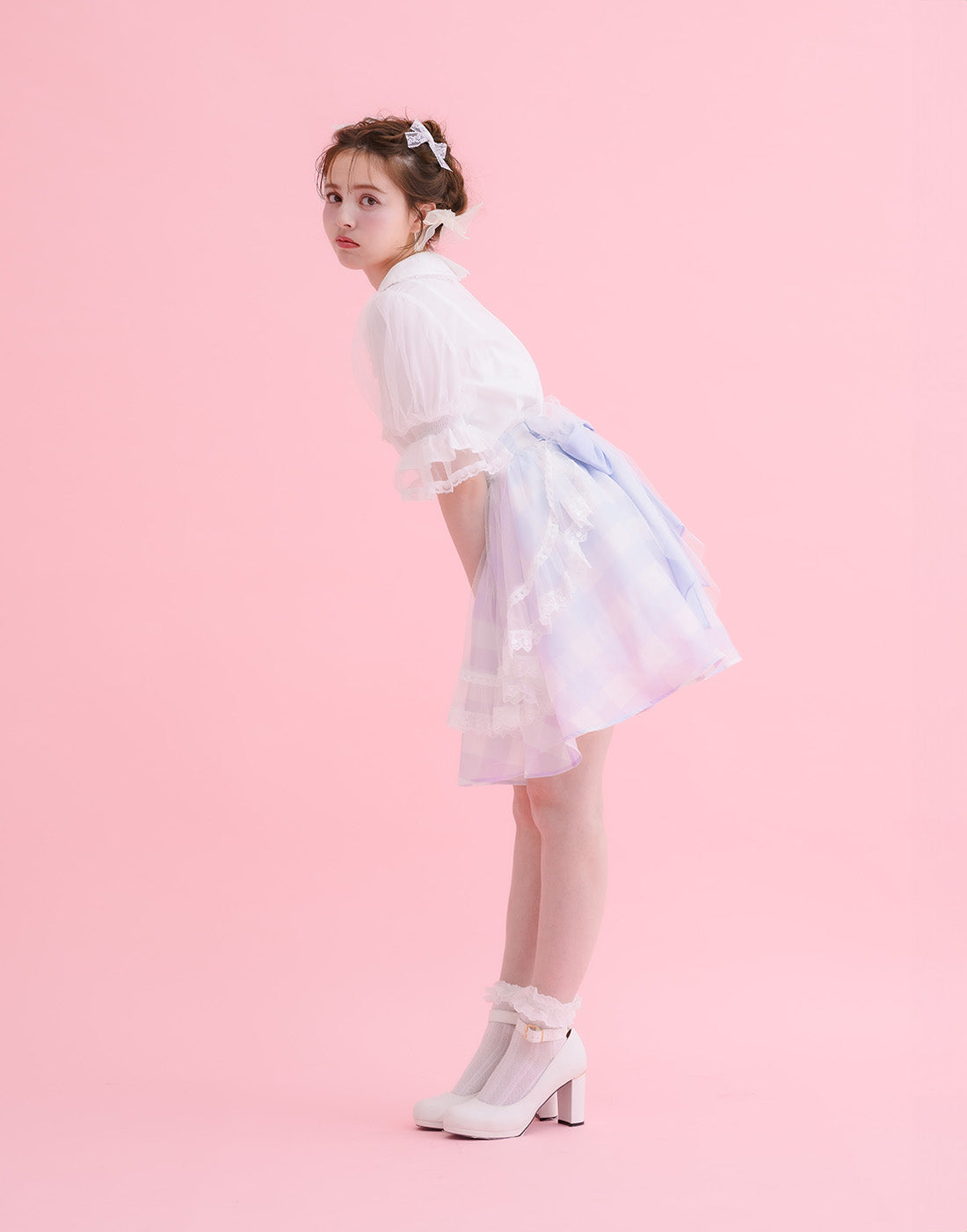 mellfy memory Fairy gingham tulle apron Skirt