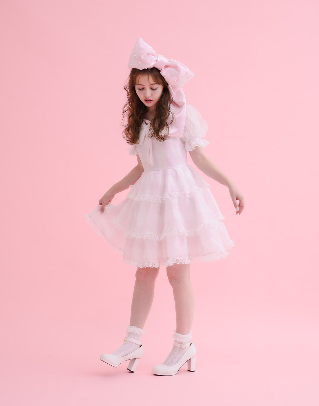 mellfy memory Fairy gingham tiered doll Dress