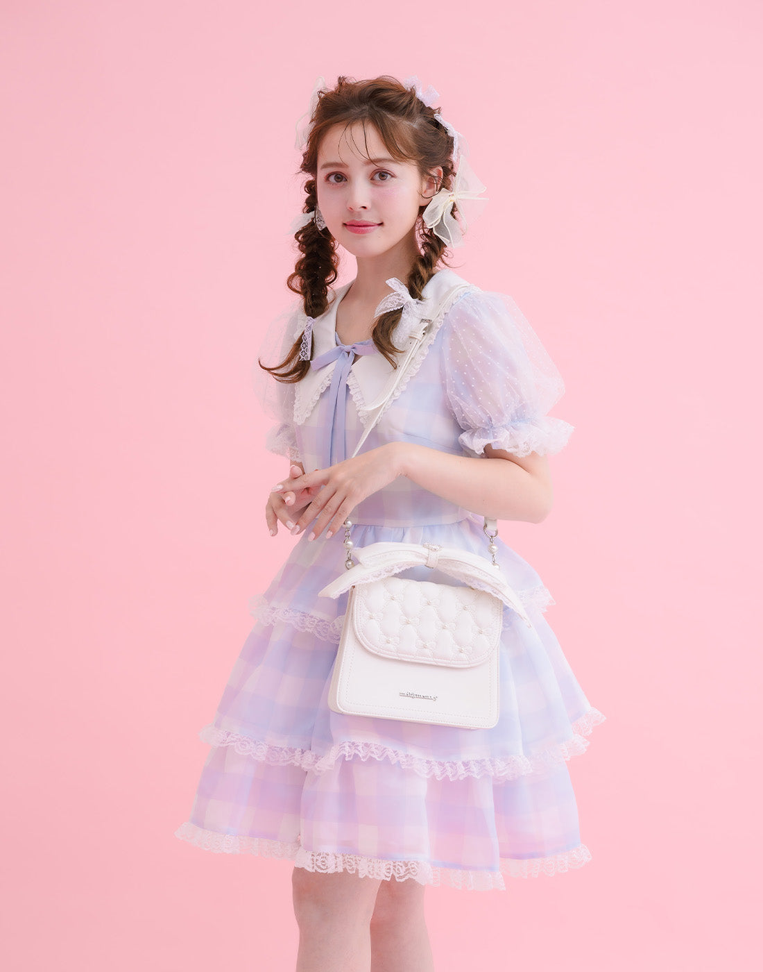 mellfy memory Fairy gingham tiered doll Dress