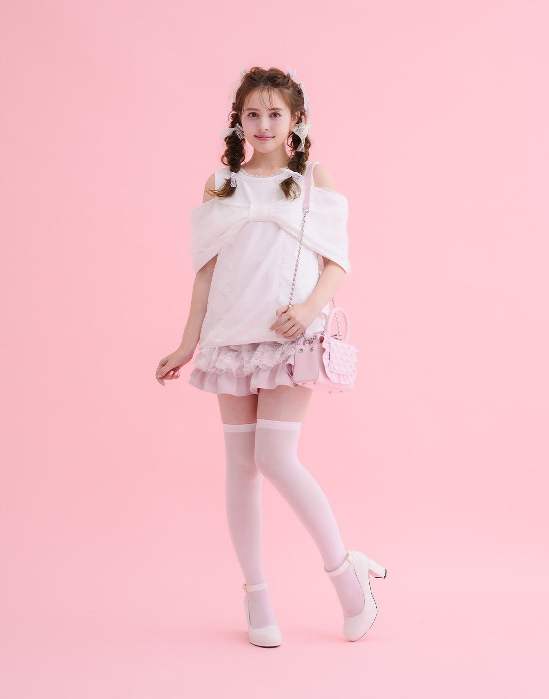mellfy memory Tulle Ribbon Shoulder Sweat Tunic