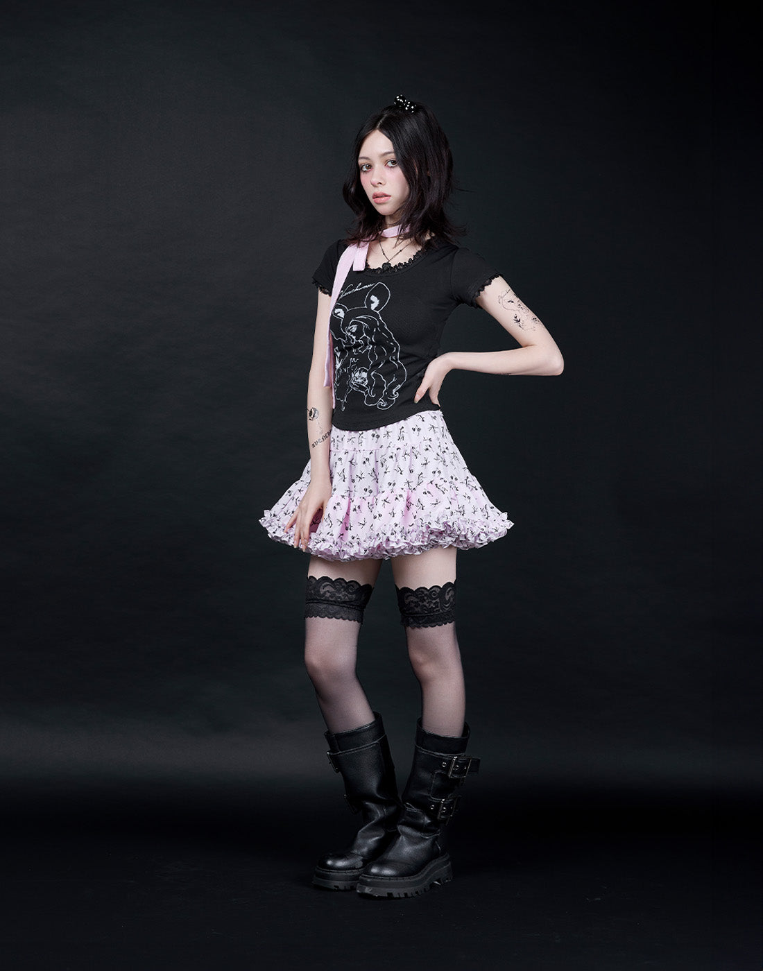 AVENCHUMU ERICO collaboration illustrated tutu skirt