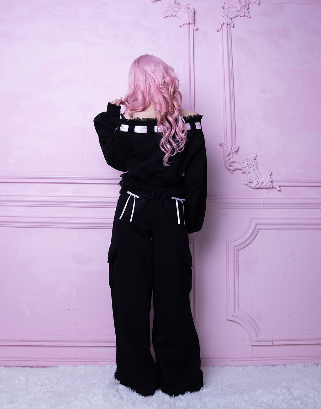 <Deliver in Late September> AVENCHUMU Tutu lace sweat ribbon pants