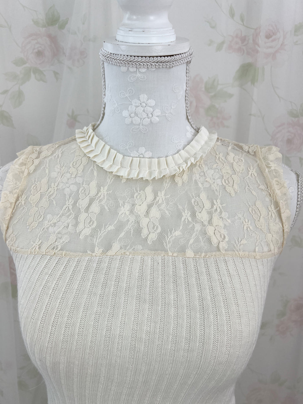 An MILLE Front Lace Top (Ivory)