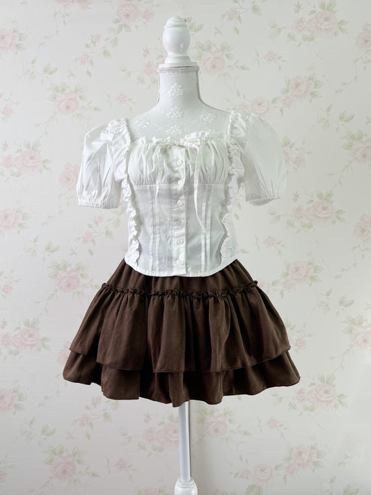 apres jour mignon Cotton Blouse (White)