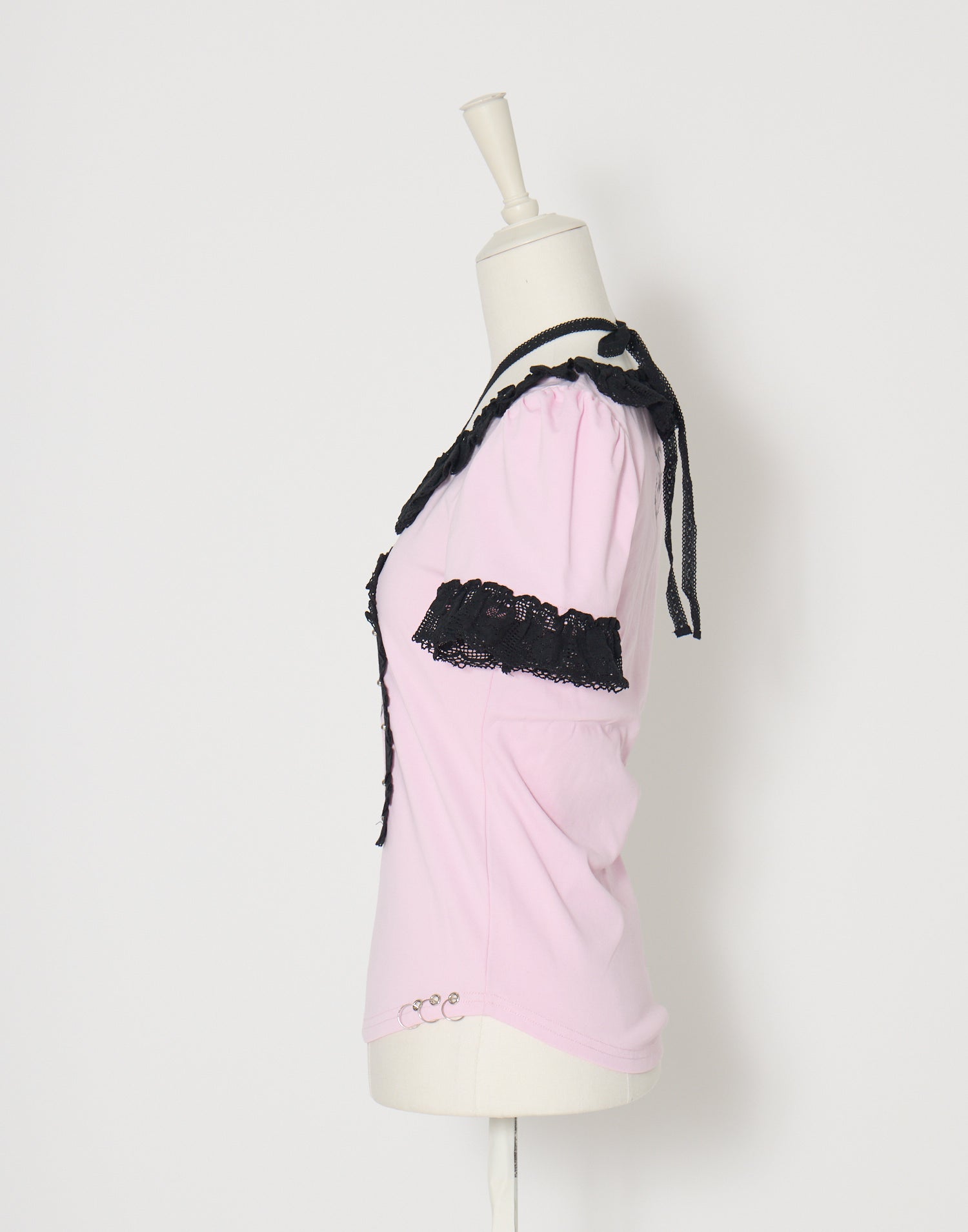 AVENCHUMU ValentineBunny print lace frame t-shirt