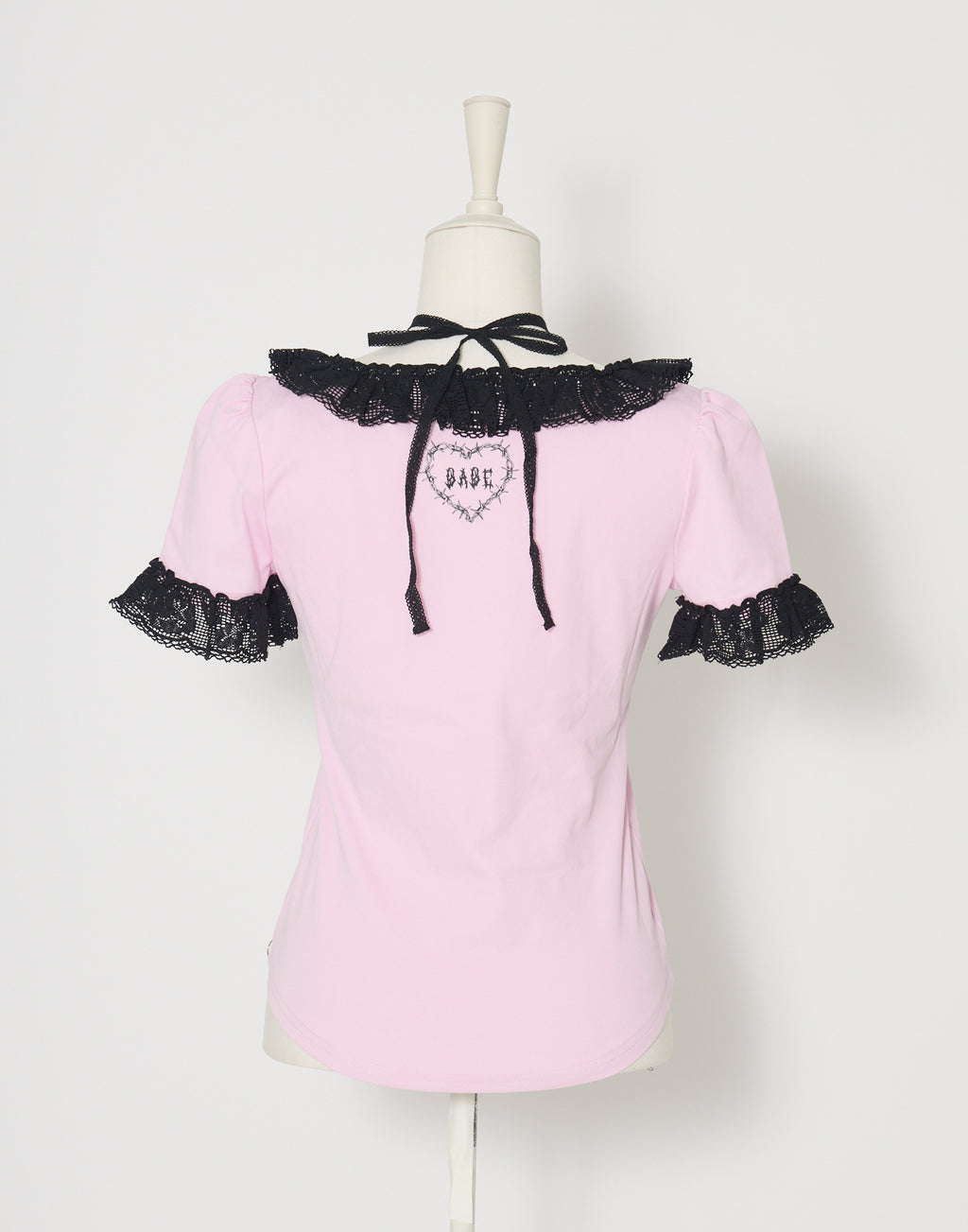 AVENCHUMU ValentineBunny print lace frame t-shirt