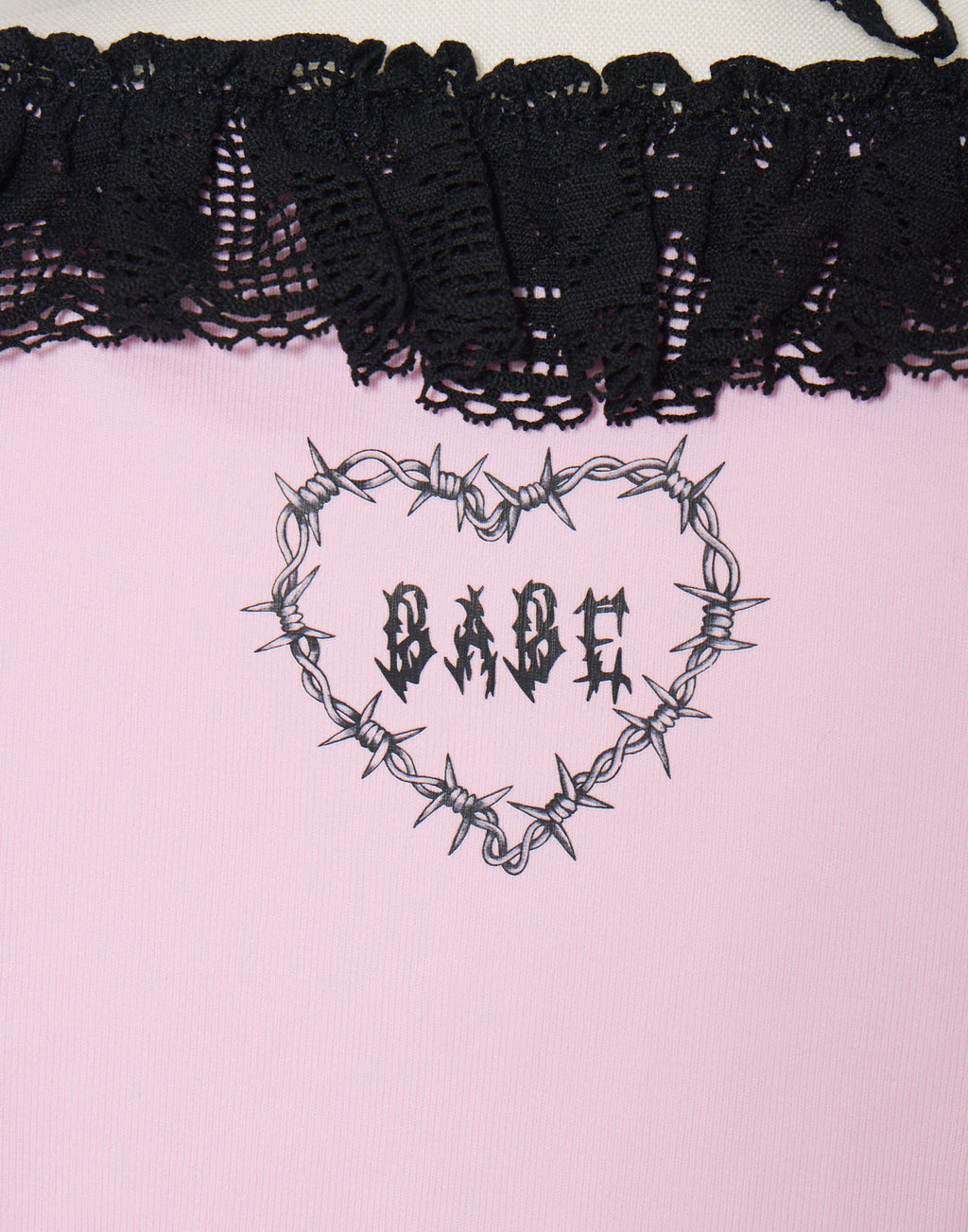 AVENCHUMU ValentineBunny print lace frame t-shirt