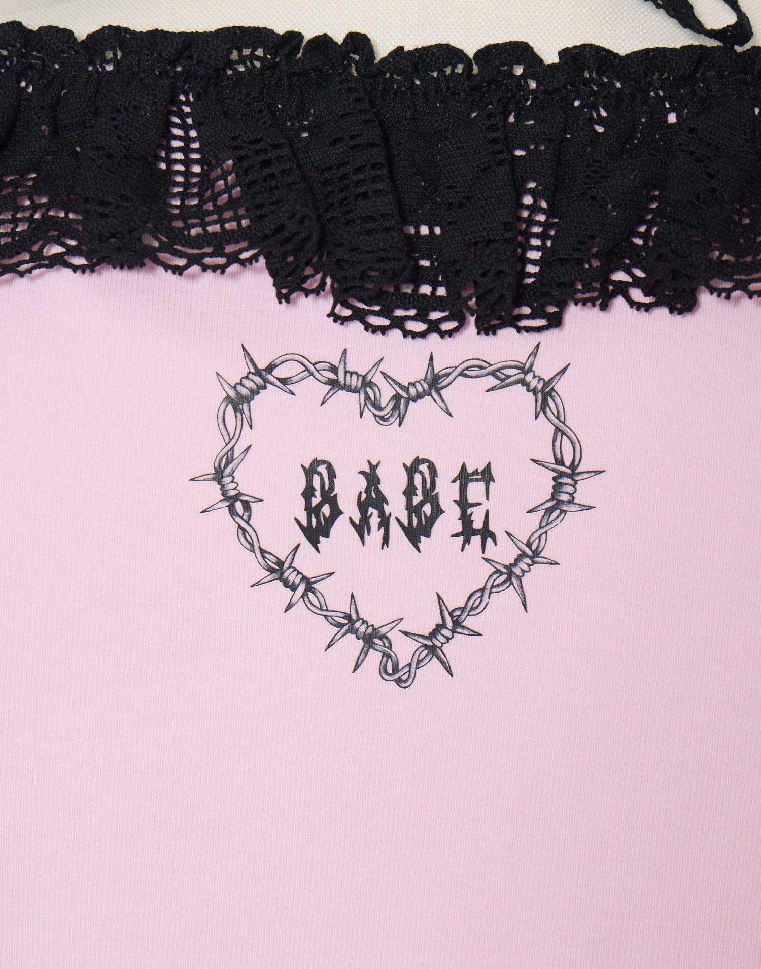 AVENCHUMU ValentineBunny print lace frame t-shirt