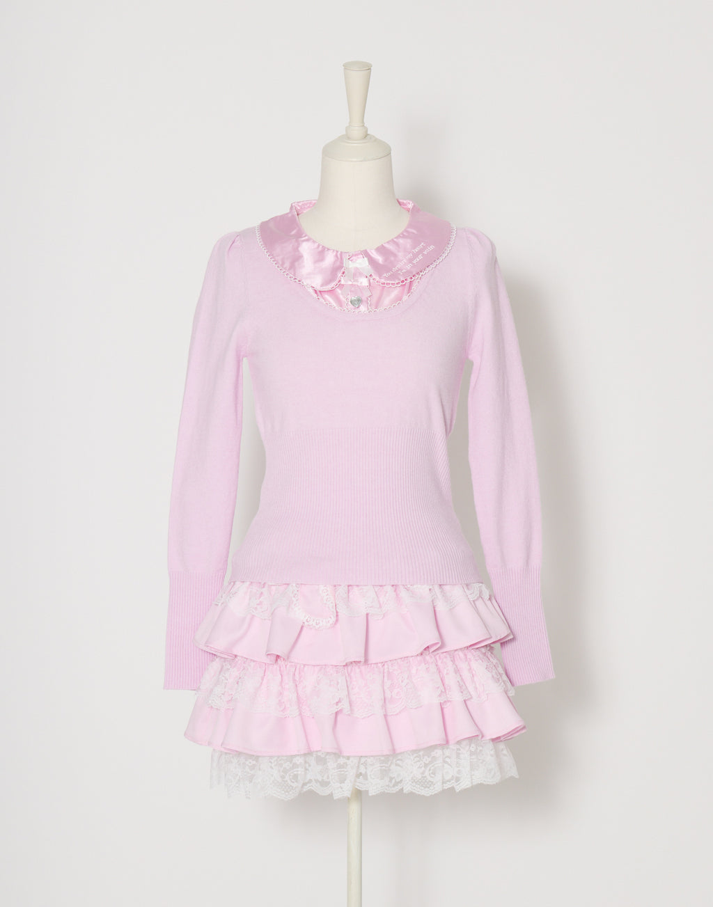 AVENCHUMU Satin blouse ribbon jewele knit tops