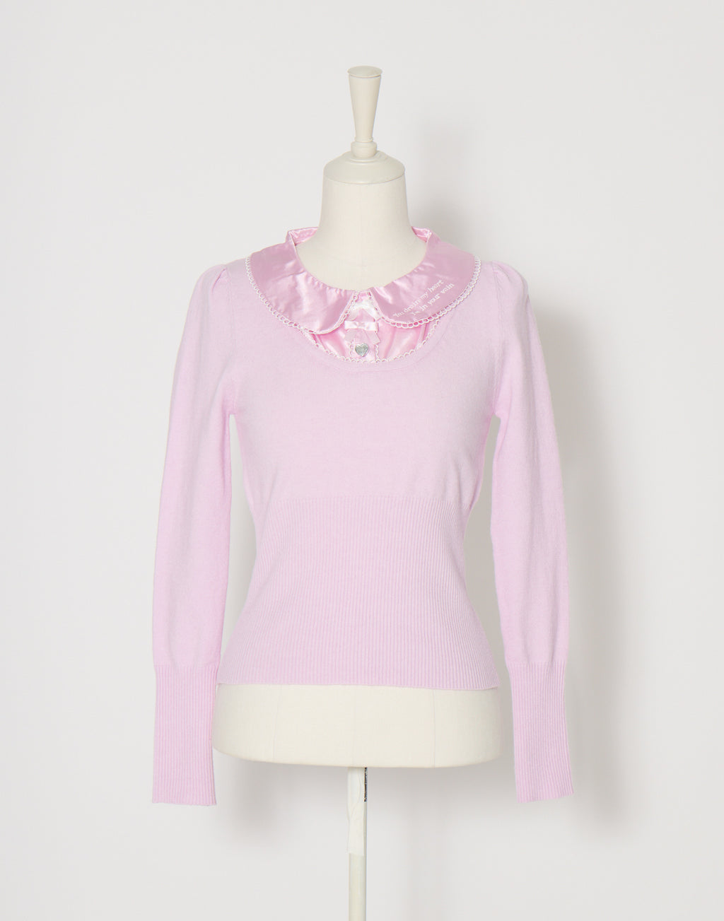 AVENCHUMU Satin blouse ribbon jewele knit tops