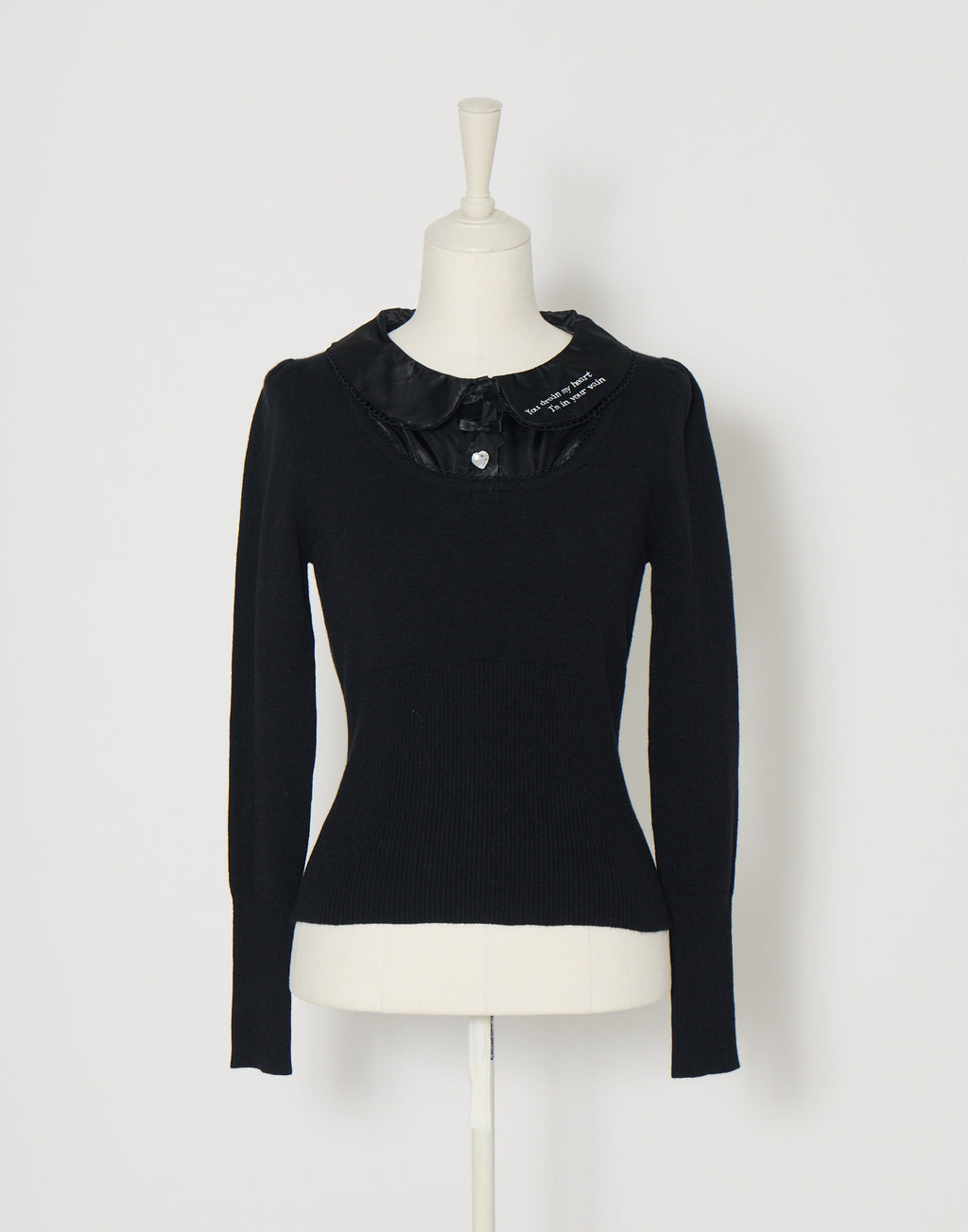 AVENCHUMU Satin blouse ribbon jewele knit tops