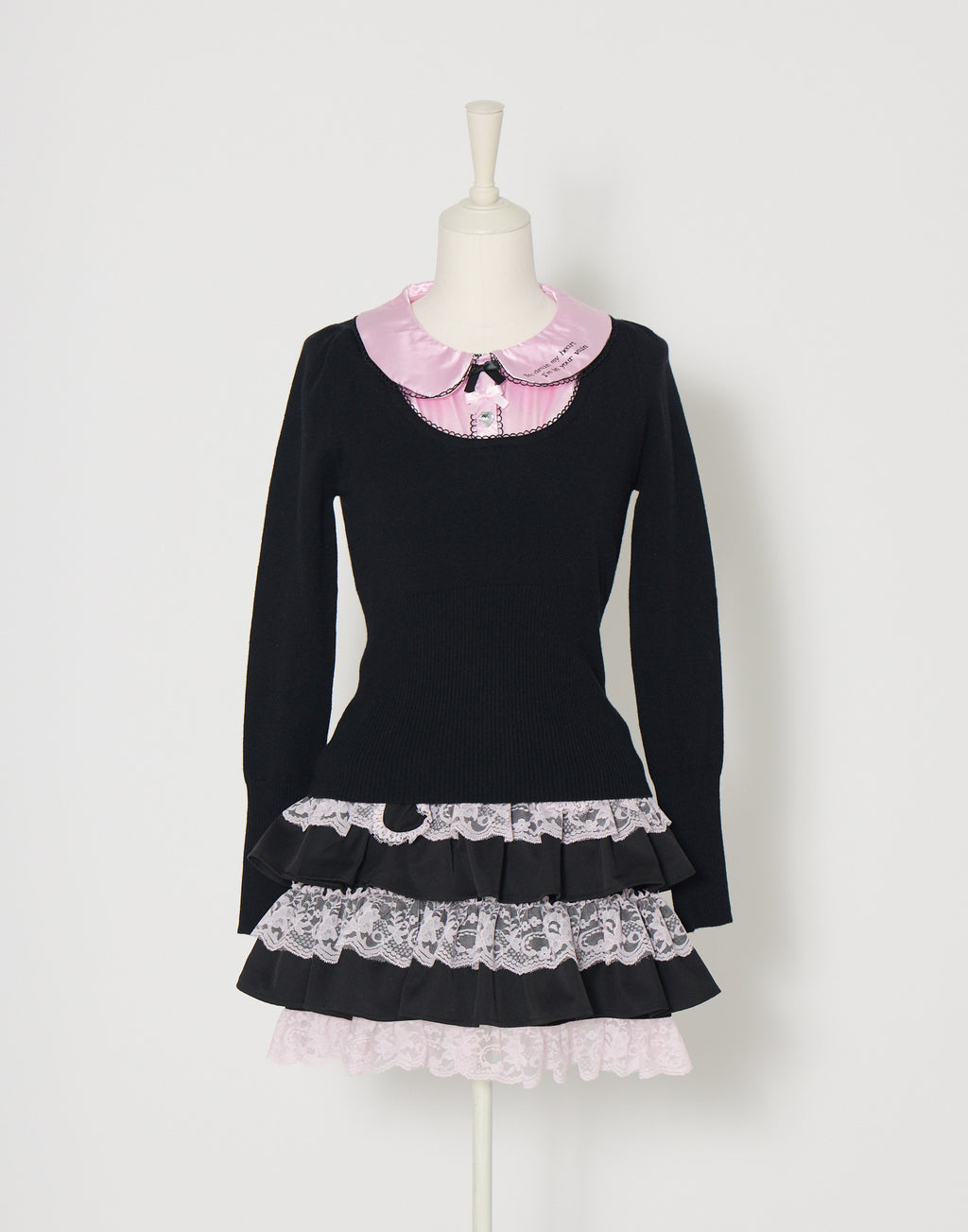 AVENCHUMU Satin blouse ribbon jewele knit tops