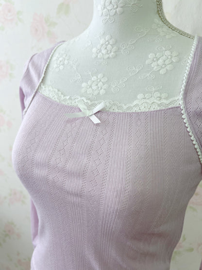 (14% OFF) GRL Coquette Girly Top (Purple Pink)