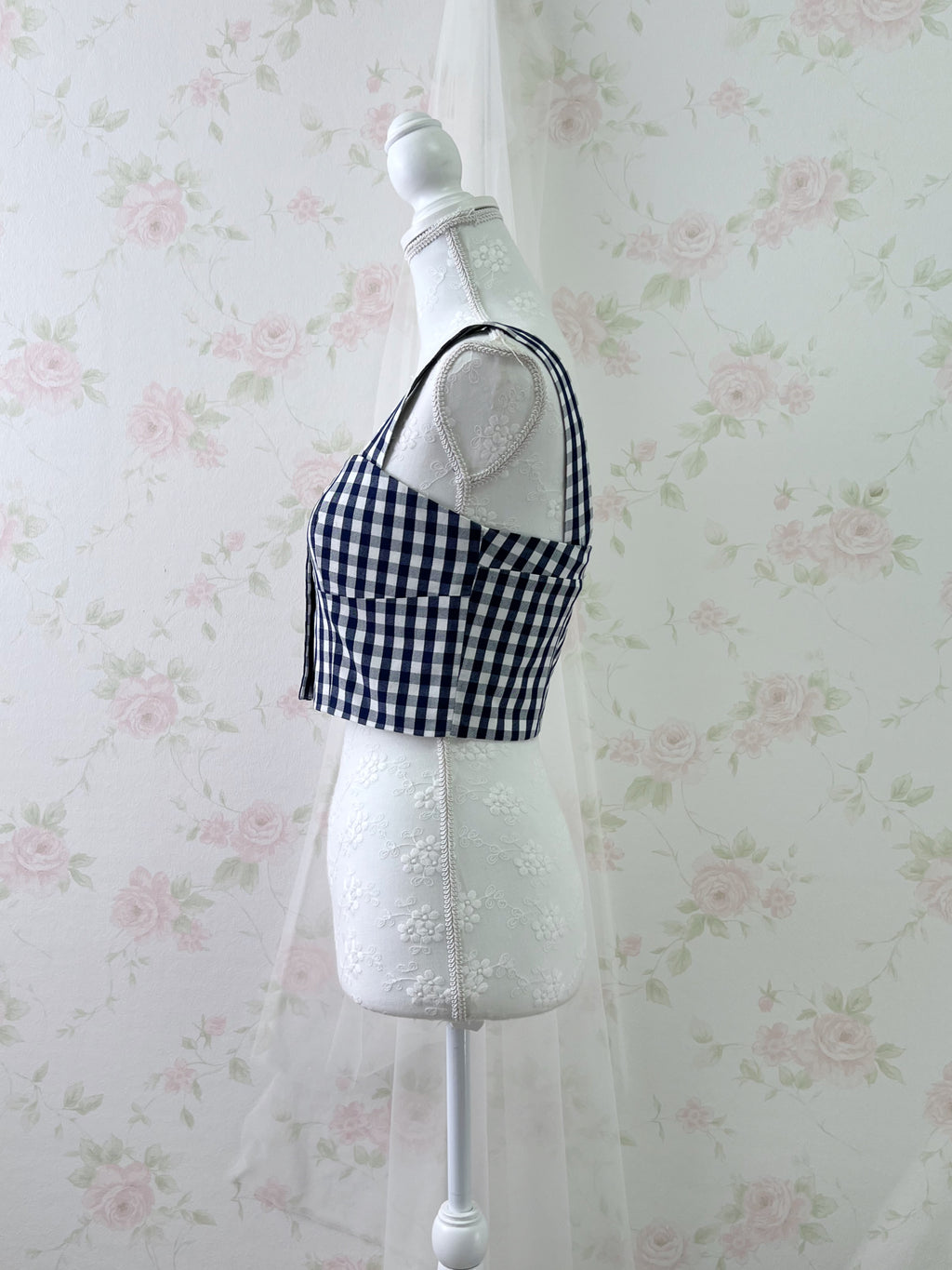 dazzlin Checked Bustier (Navy)