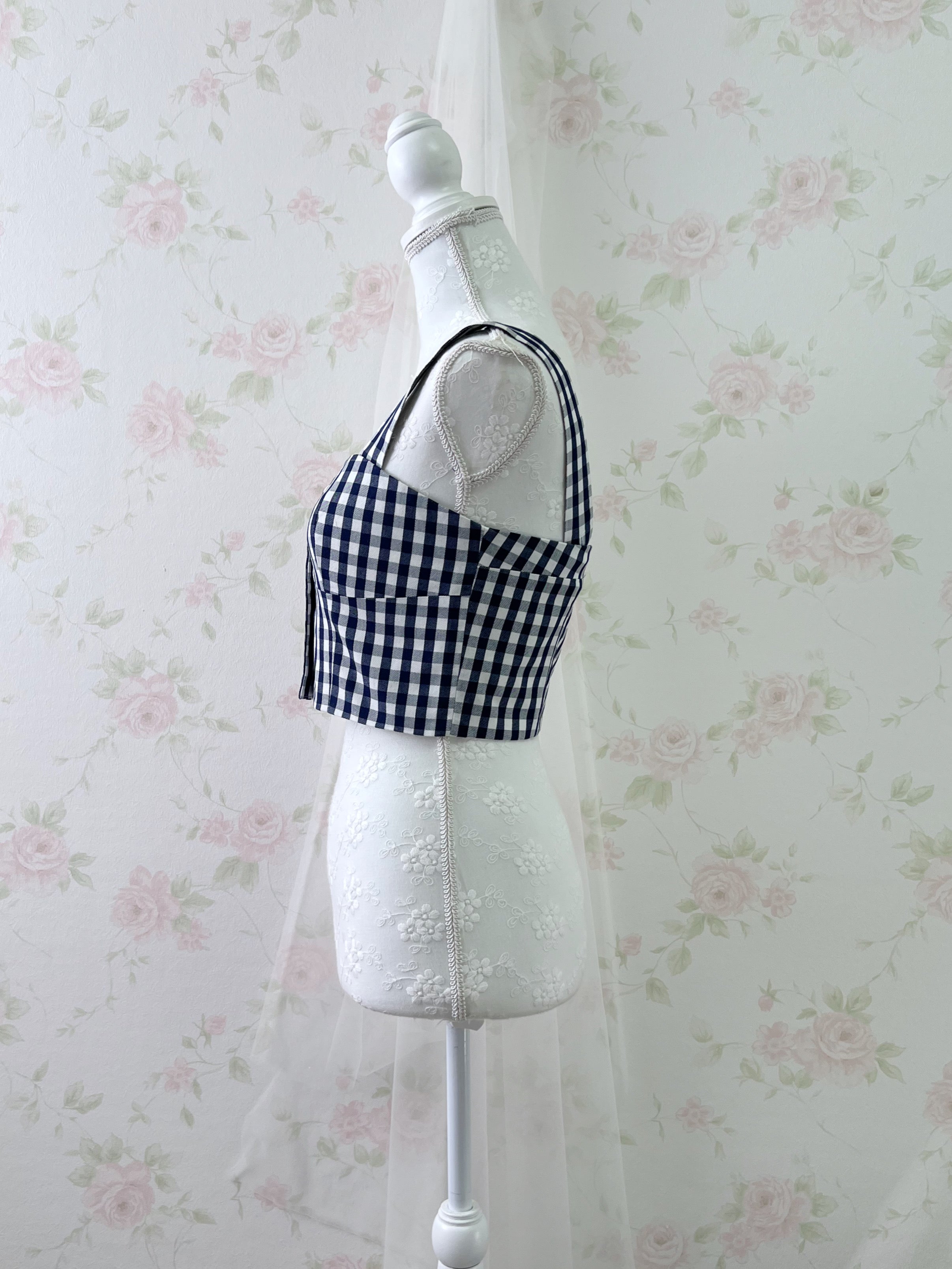 dazzlin Checked Bustier (Navy)