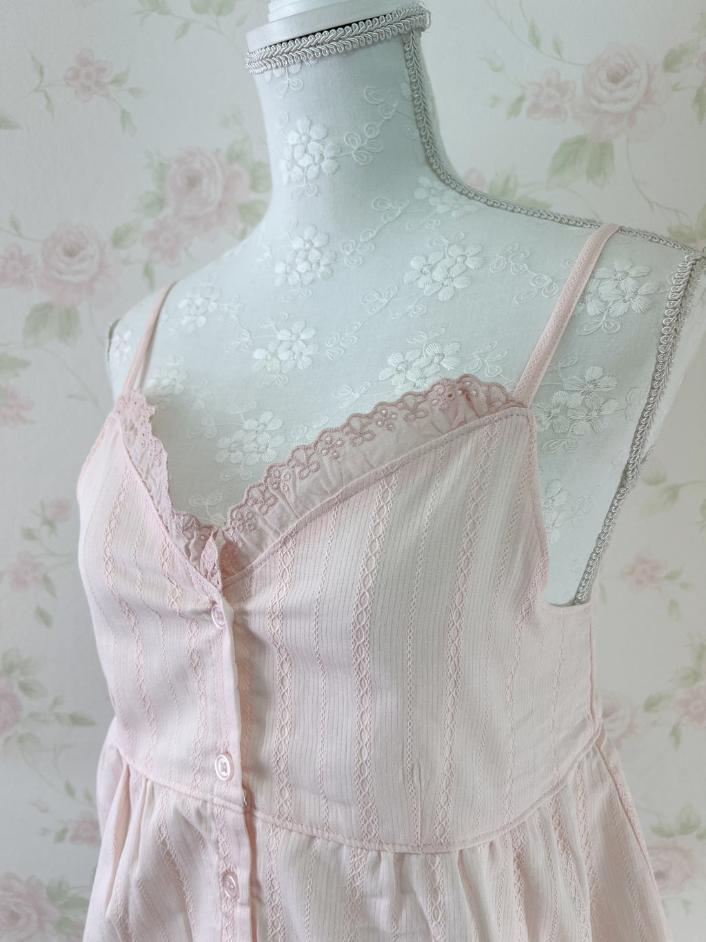 Lace Shoujo Lace Cotton Camisole (Pink)