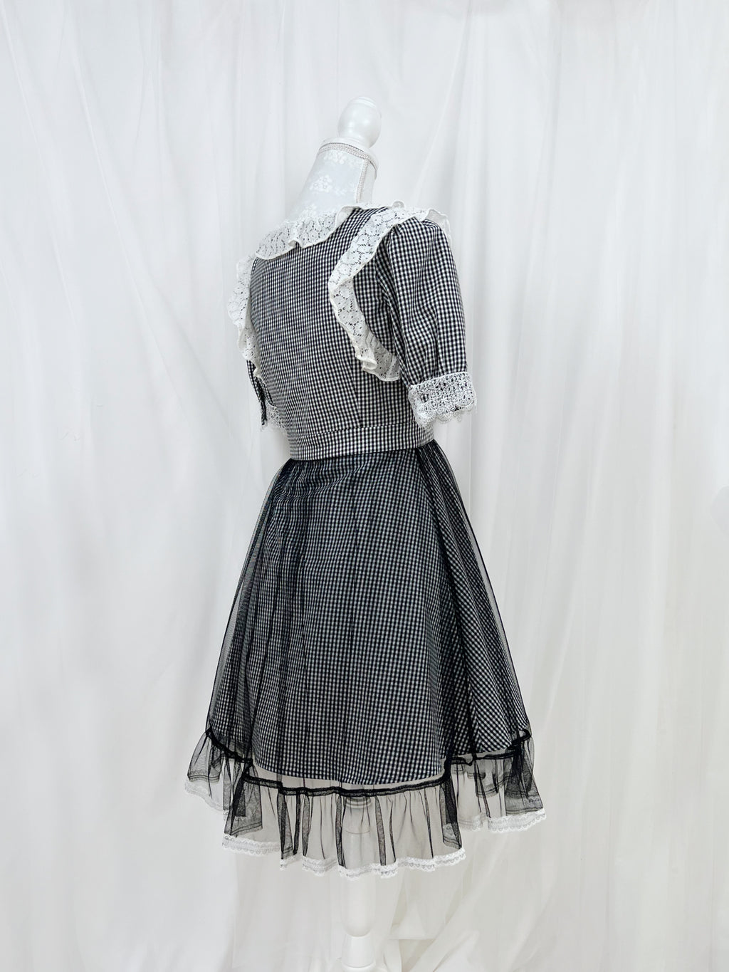 BUBBLES Side Ribbon Checked Dress