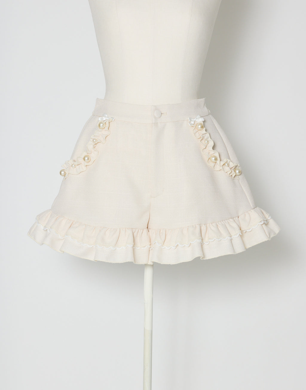 mellfy memory Pearl drop tweed short pants