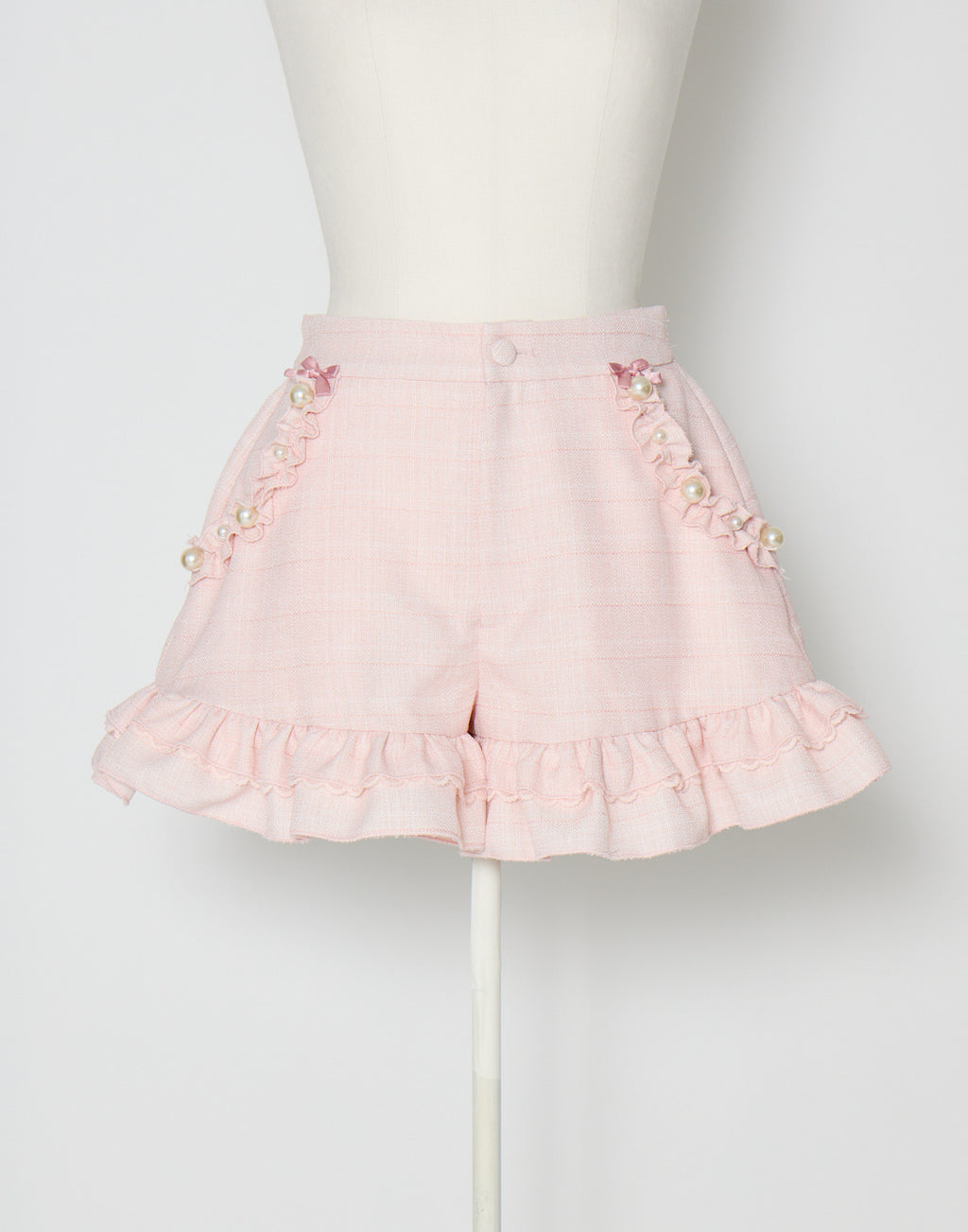 mellfy memory Pearl drop tweed short pants