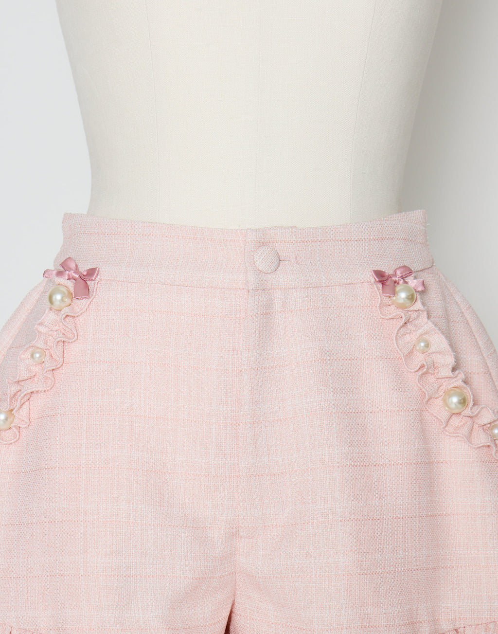 mellfy memory Pearl drop tweed short pants