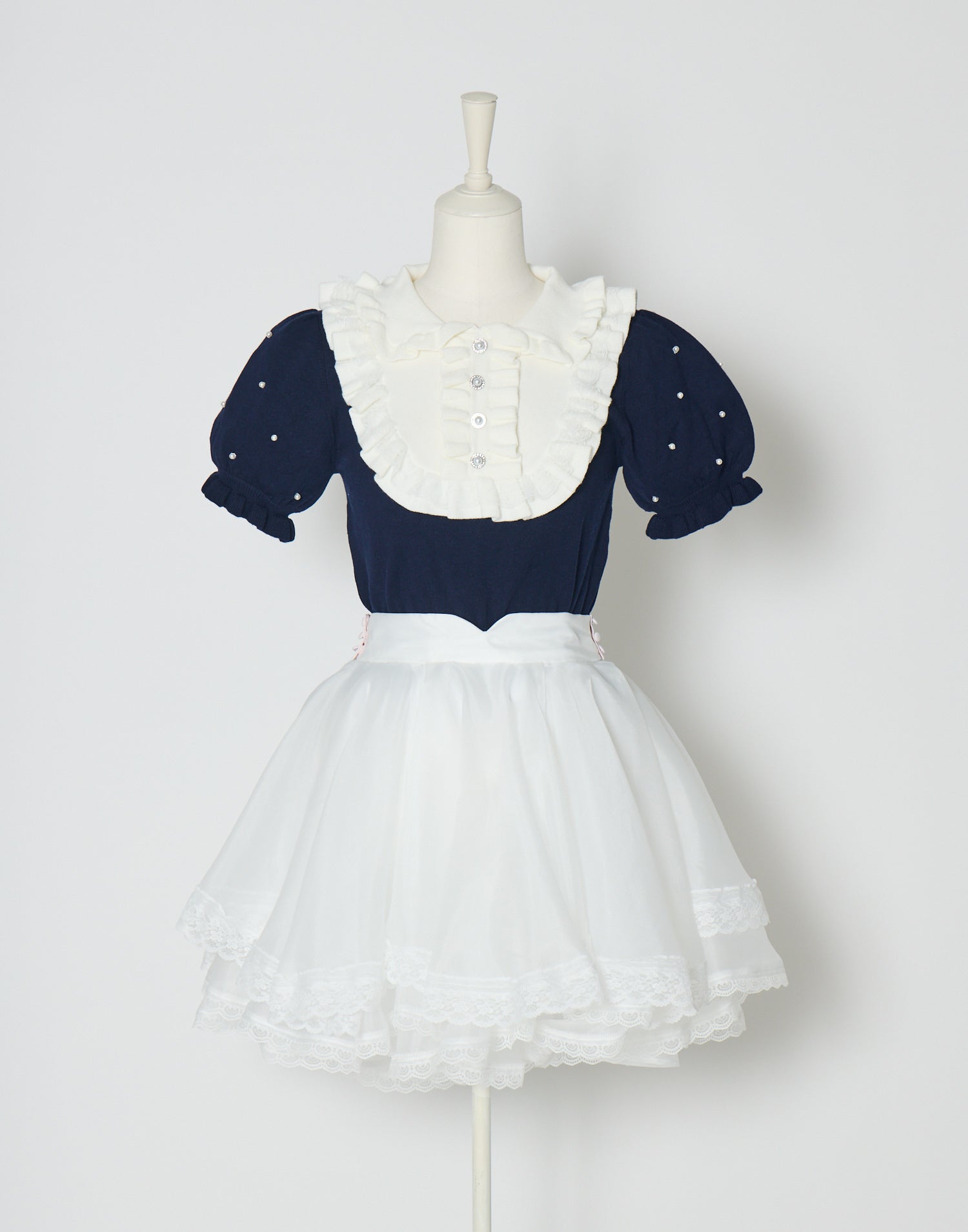 mellfy memory Dolly frill knit tops