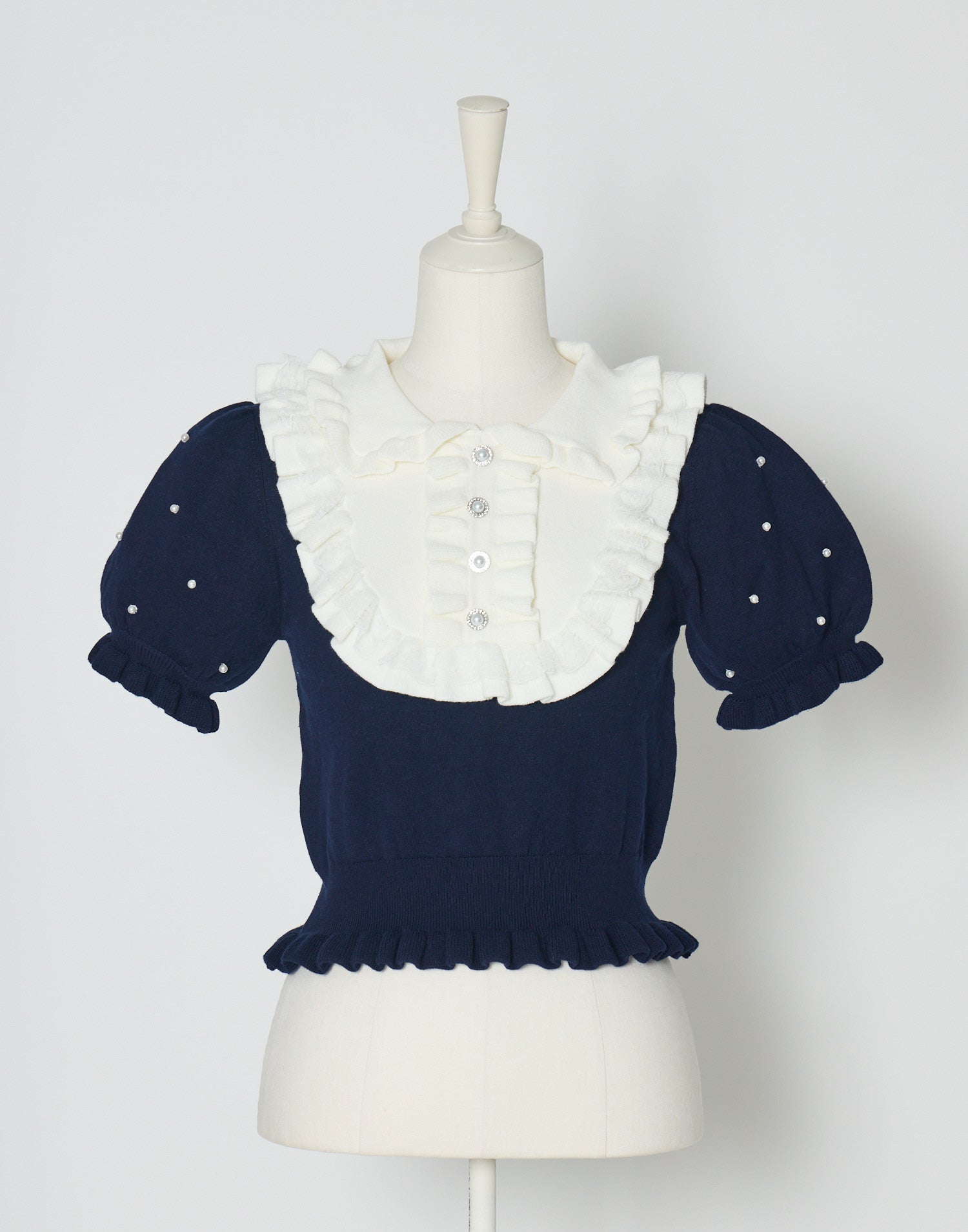 mellfy memory Dolly frill knit tops