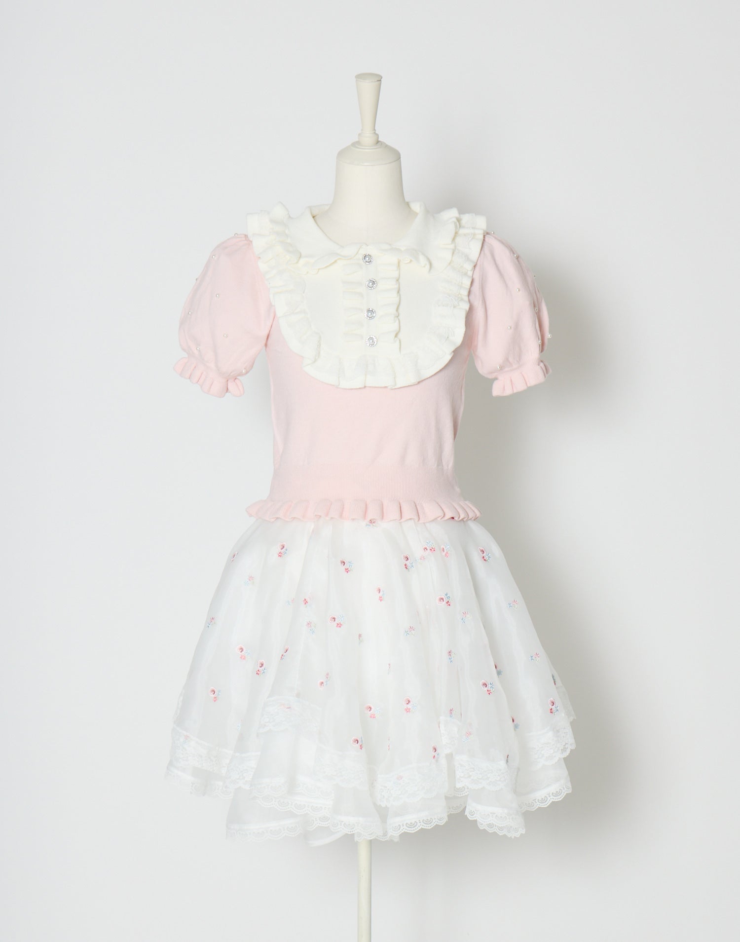 mellfy memory Dolly frill knit tops