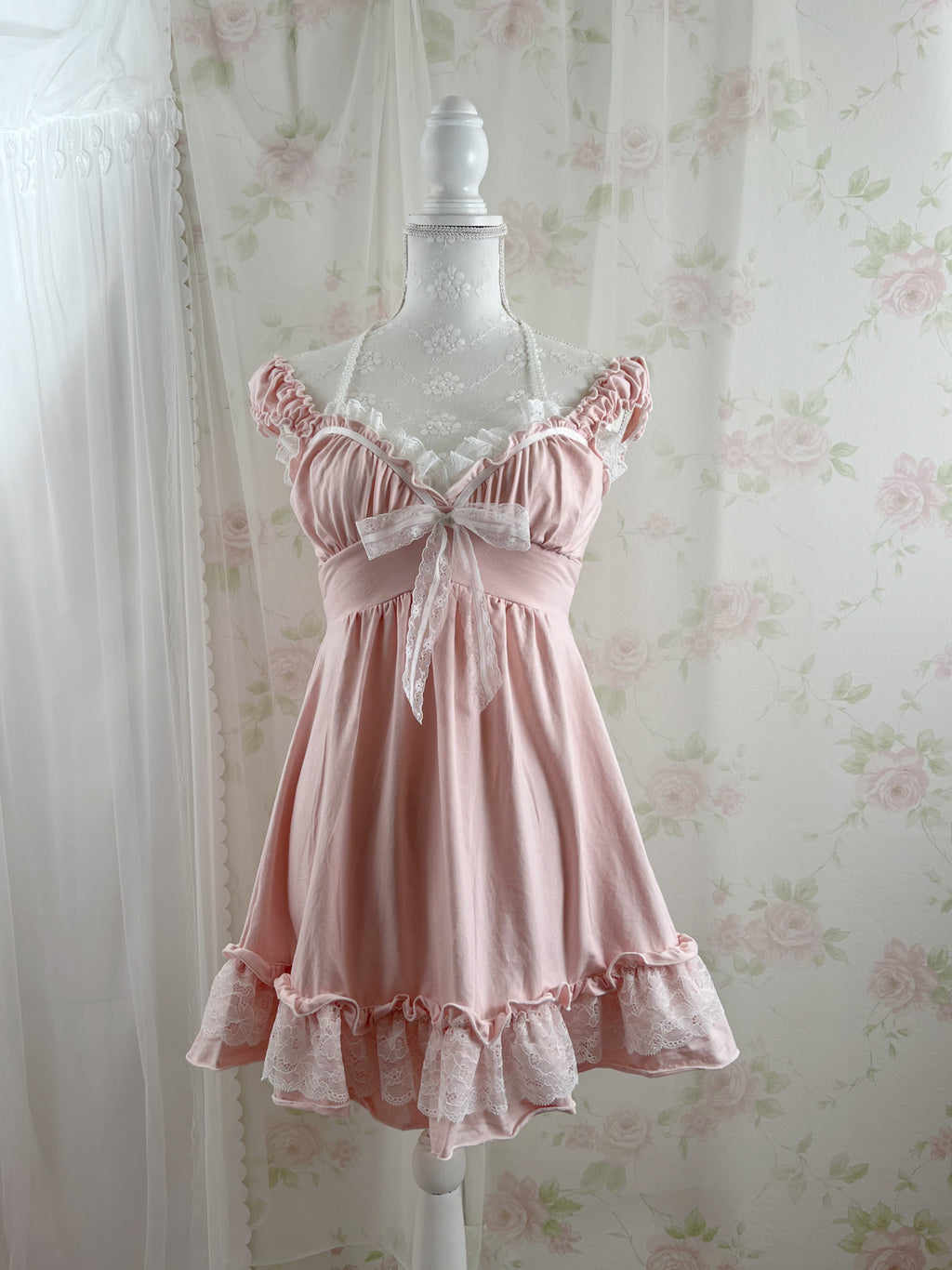 (Pre-order)Vintage Angel Tailor Pink Laloli Dress&Cami Set