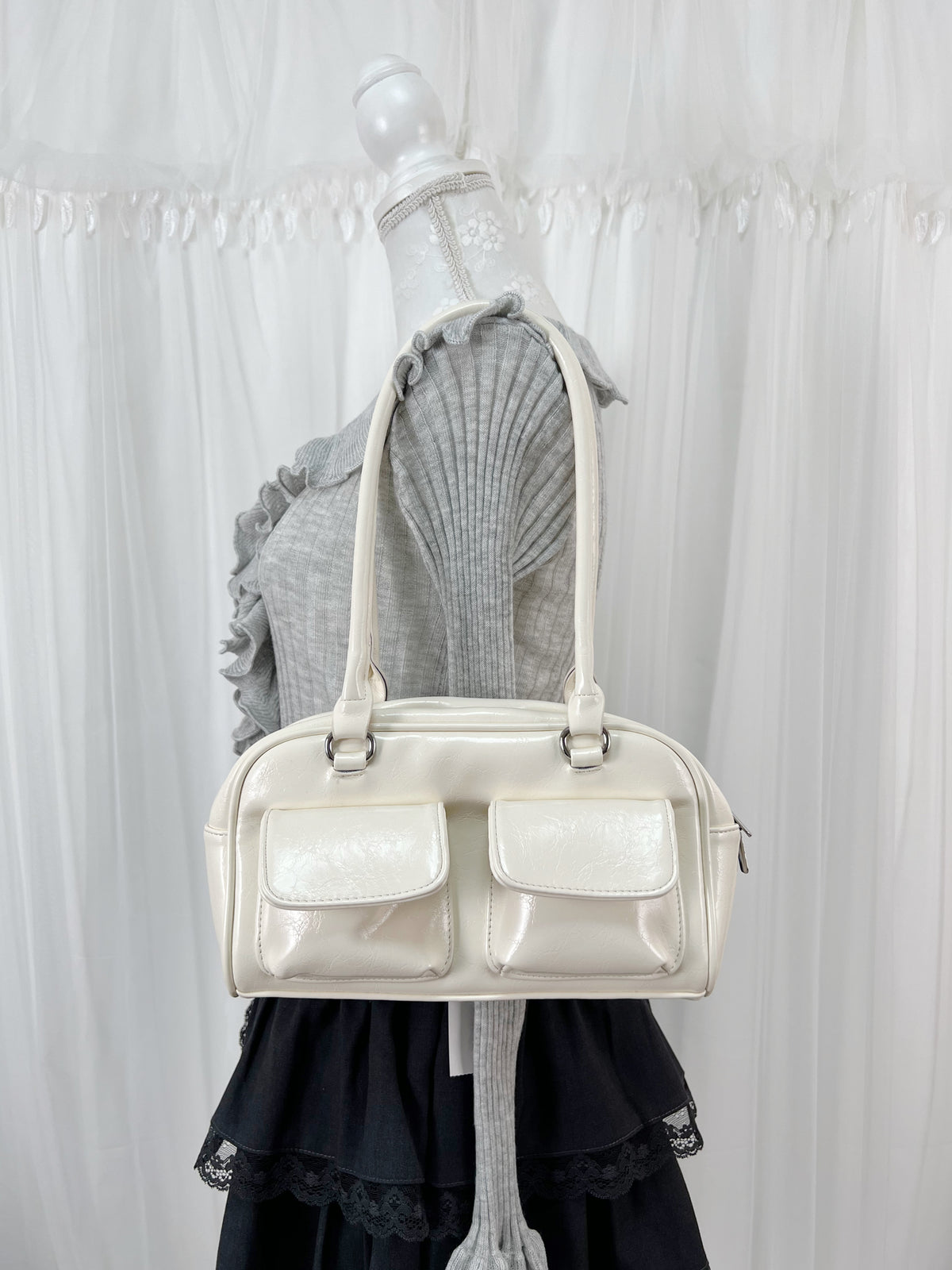 2 Pocket Shoulder Bag (Vanilla)