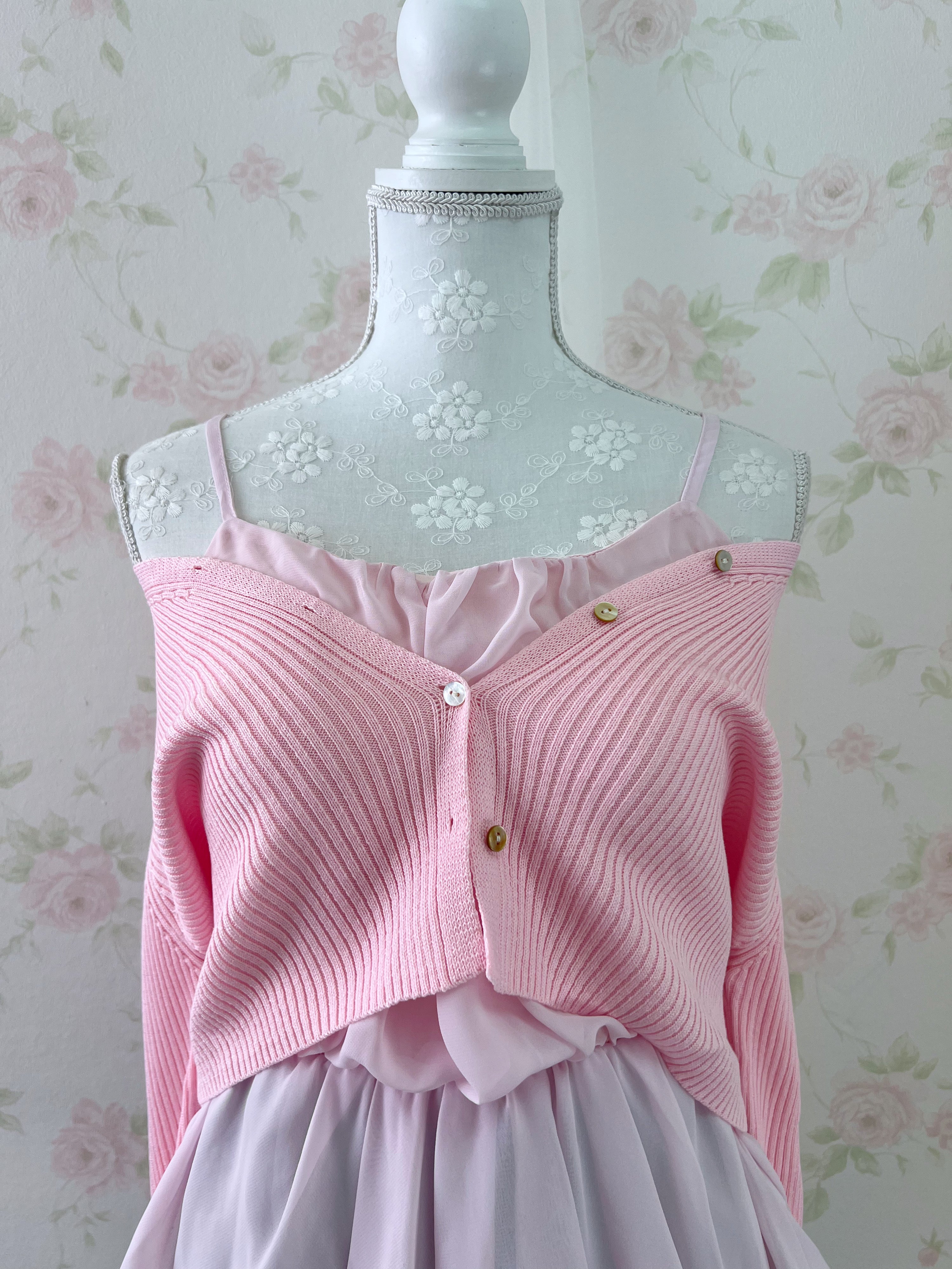 Princess Sleeve Cardigan (Candy Pink)