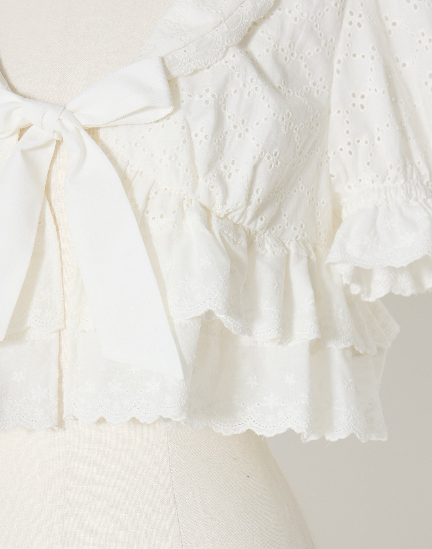 (Pre-order) mellfy memory Lovely cotton lace bolero blouse