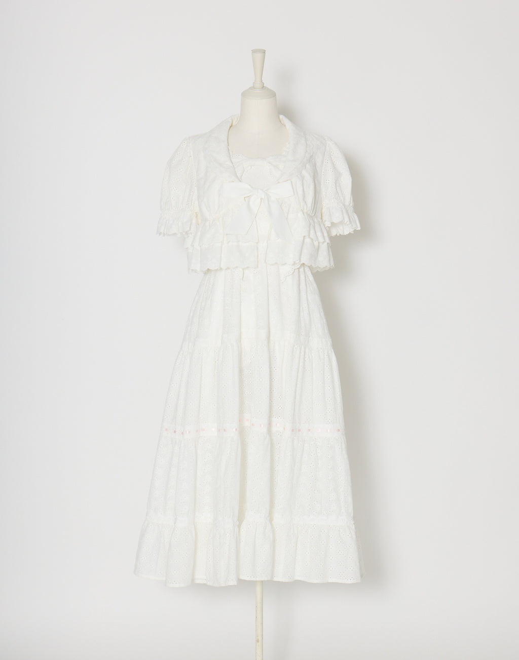 (Pre-order) mellfy memory Lovely ribbon cotton lace long onepiece