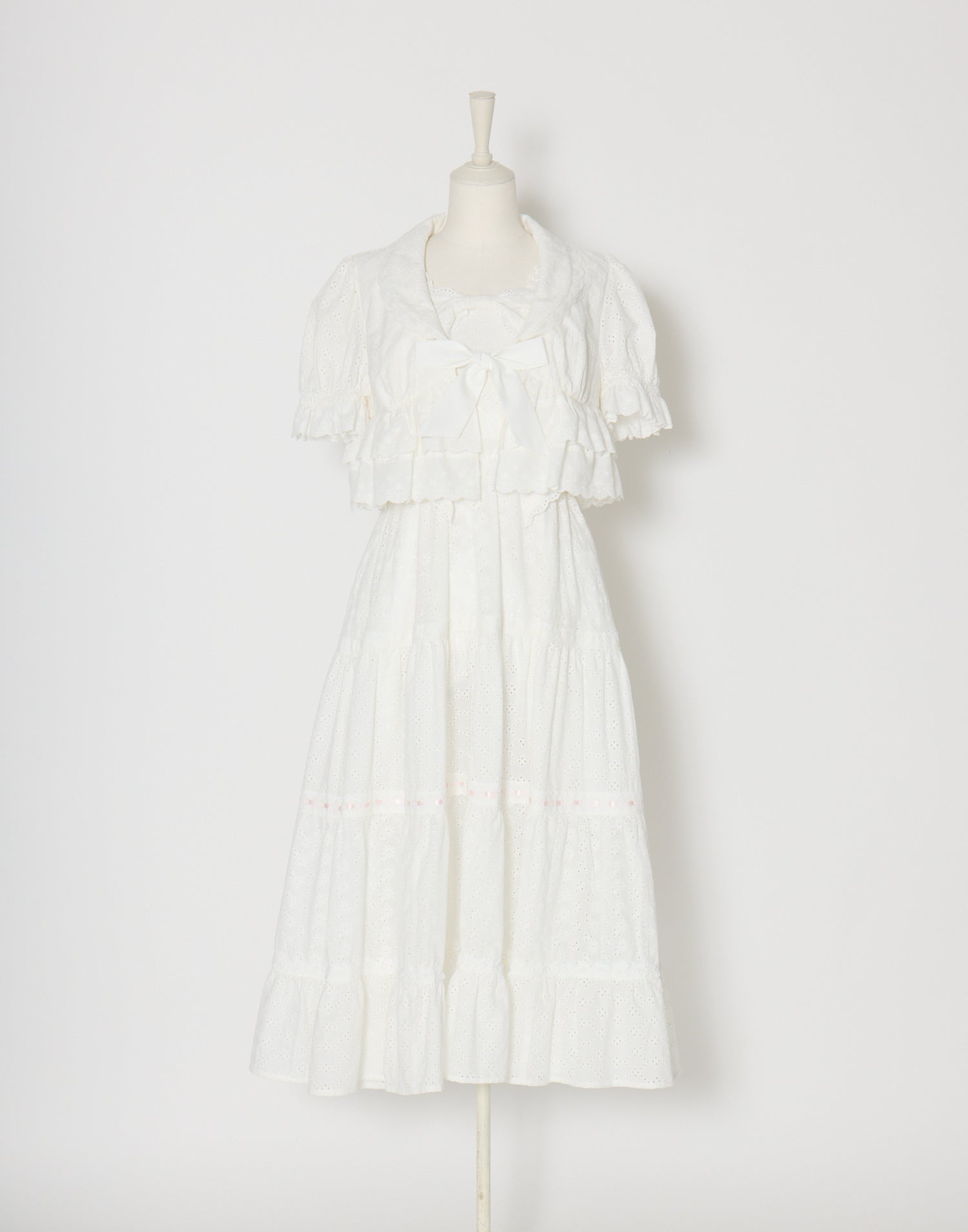 (Pre-order) mellfy memory Lovely ribbon cotton lace long onepiece