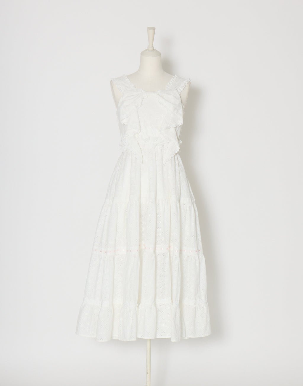 (Pre-order) mellfy memory Lovely ribbon cotton lace long onepiece