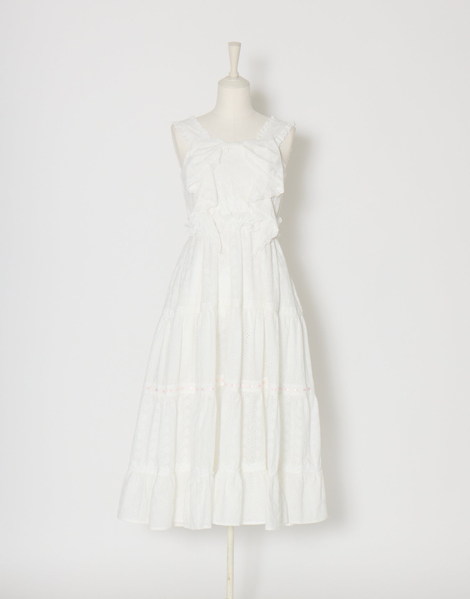 (Pre-order) mellfy memory Lovely ribbon cotton lace long onepiece