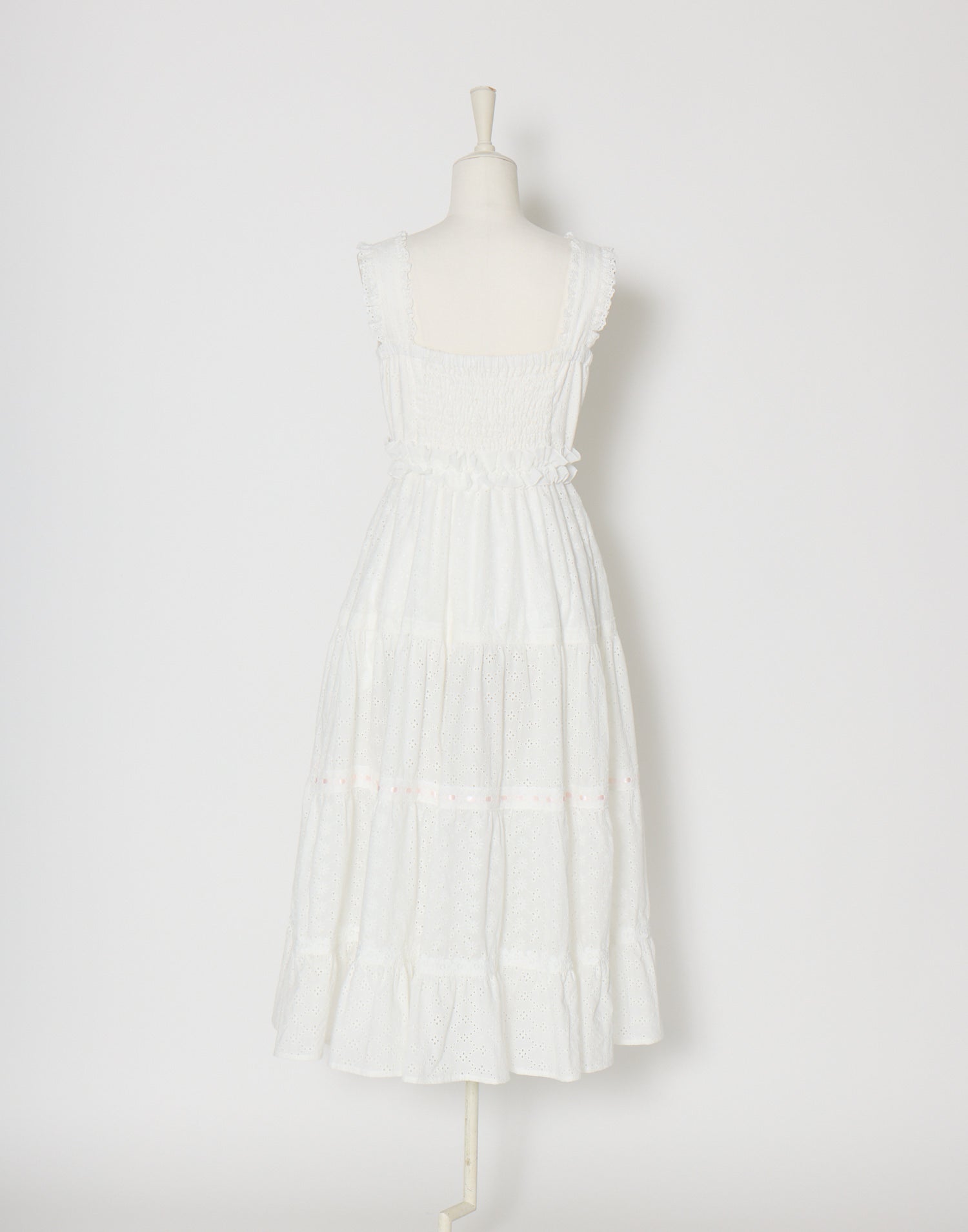 (Pre-order) mellfy memory Lovely ribbon cotton lace long onepiece
