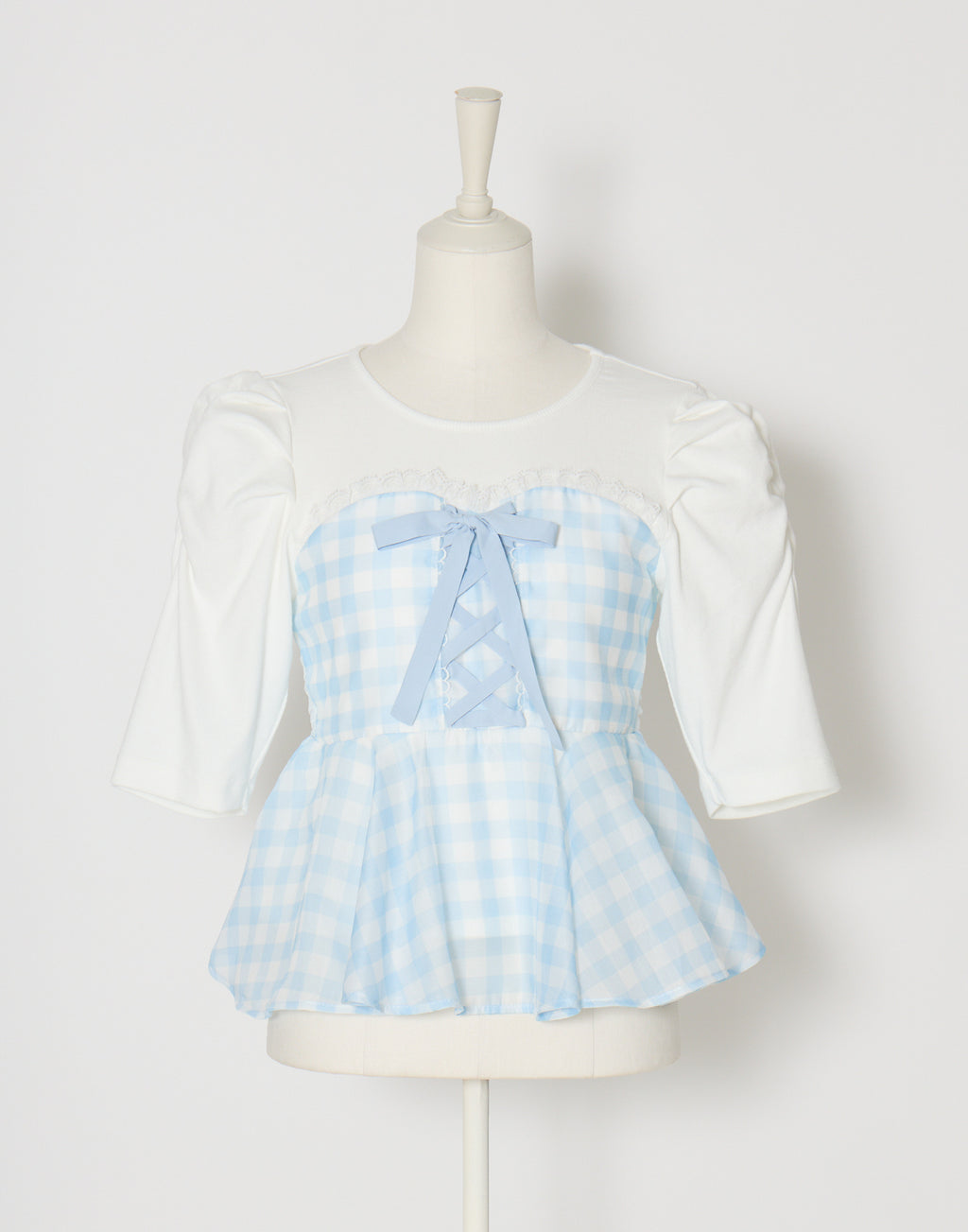 (Pre-order) mellfy memory Milky gingham puff tops