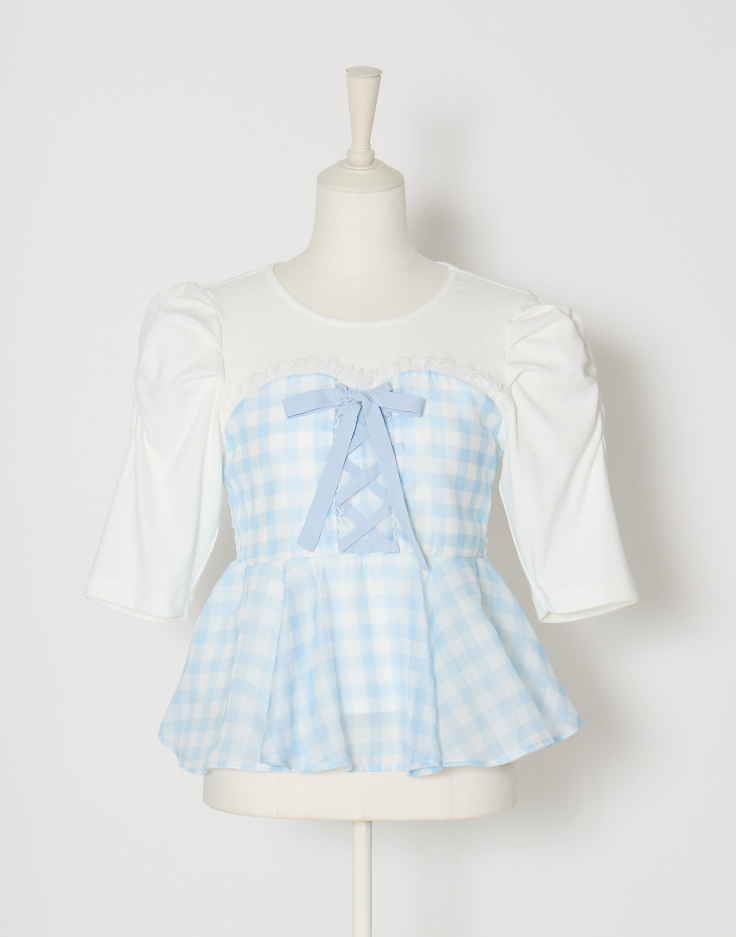 (Pre-order) mellfy memory Milky gingham puff tops