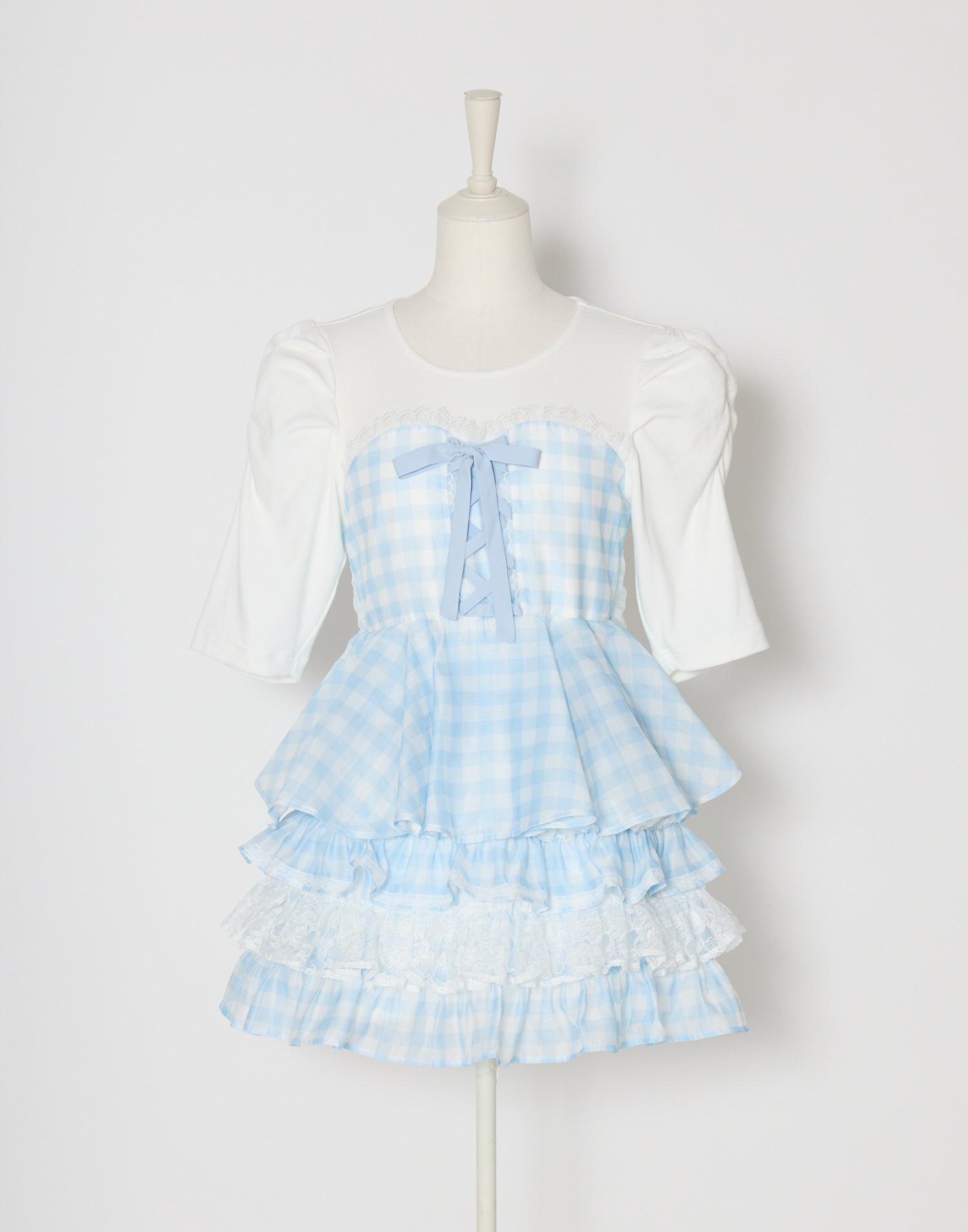 (Pre-order) mellfy memory Milky gingham tutu skirt pants