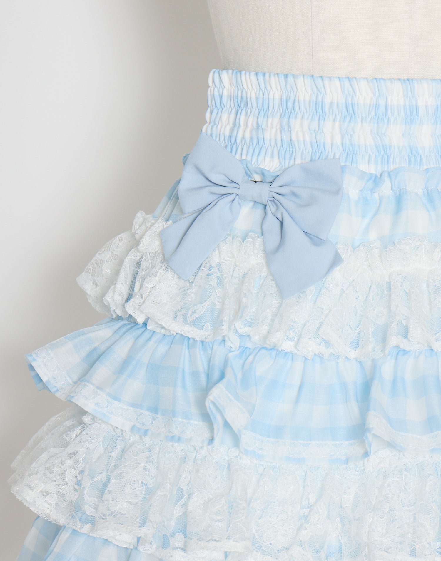 (Pre-order) mellfy memory Milky gingham tutu skirt pants