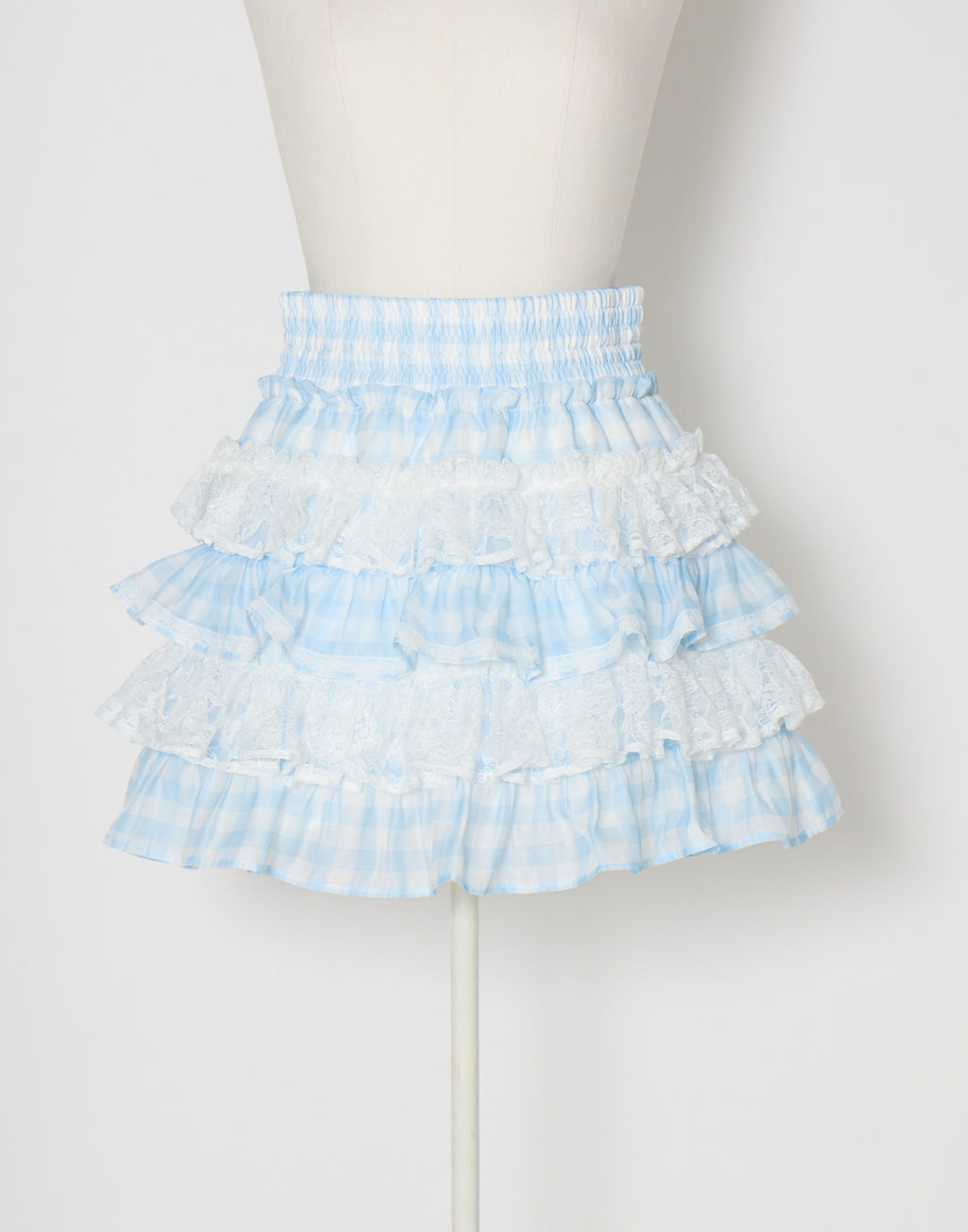 (Pre-order) mellfy memory Milky gingham tutu skirt pants
