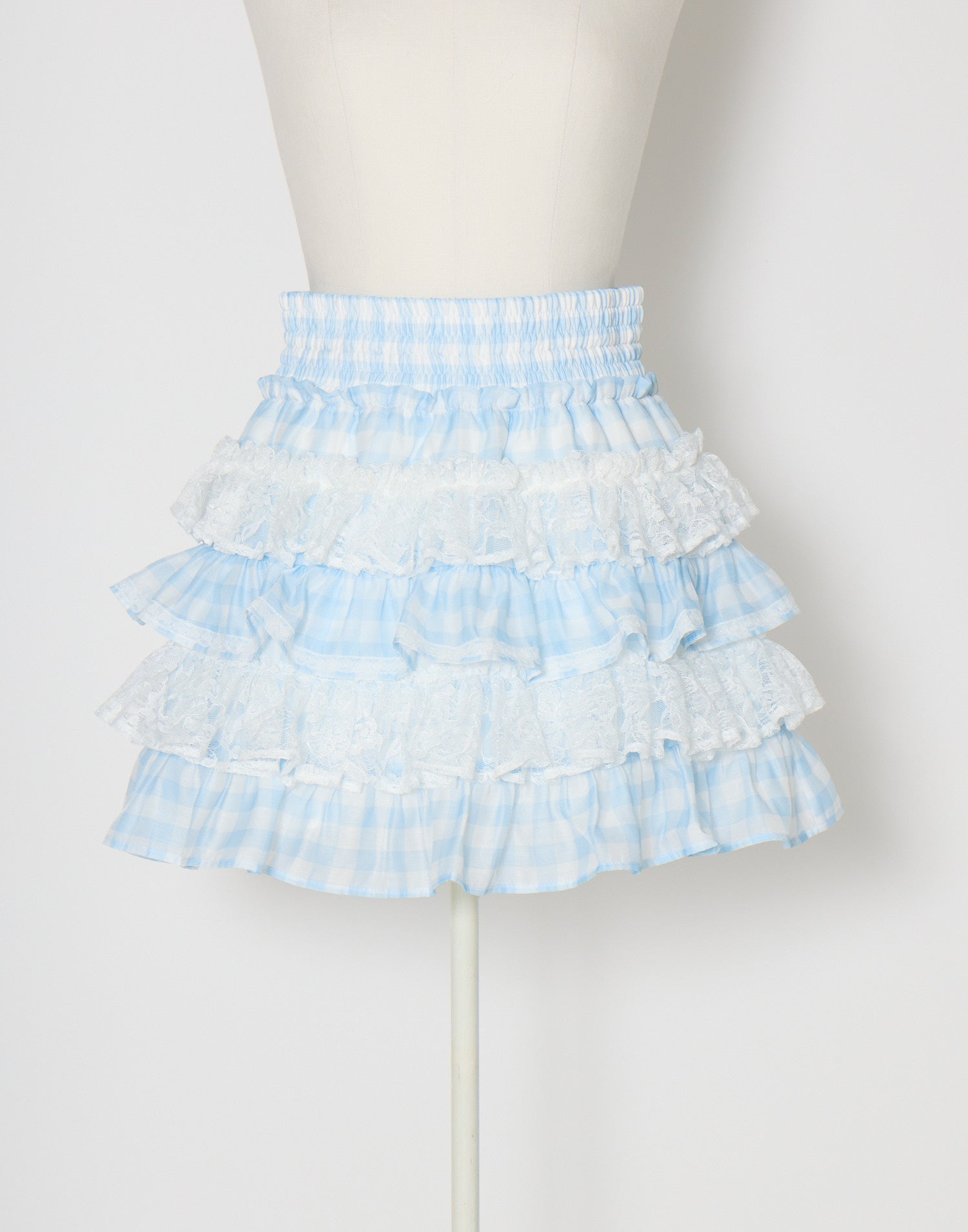 (Pre-order) mellfy memory Milky gingham tutu skirt pants
