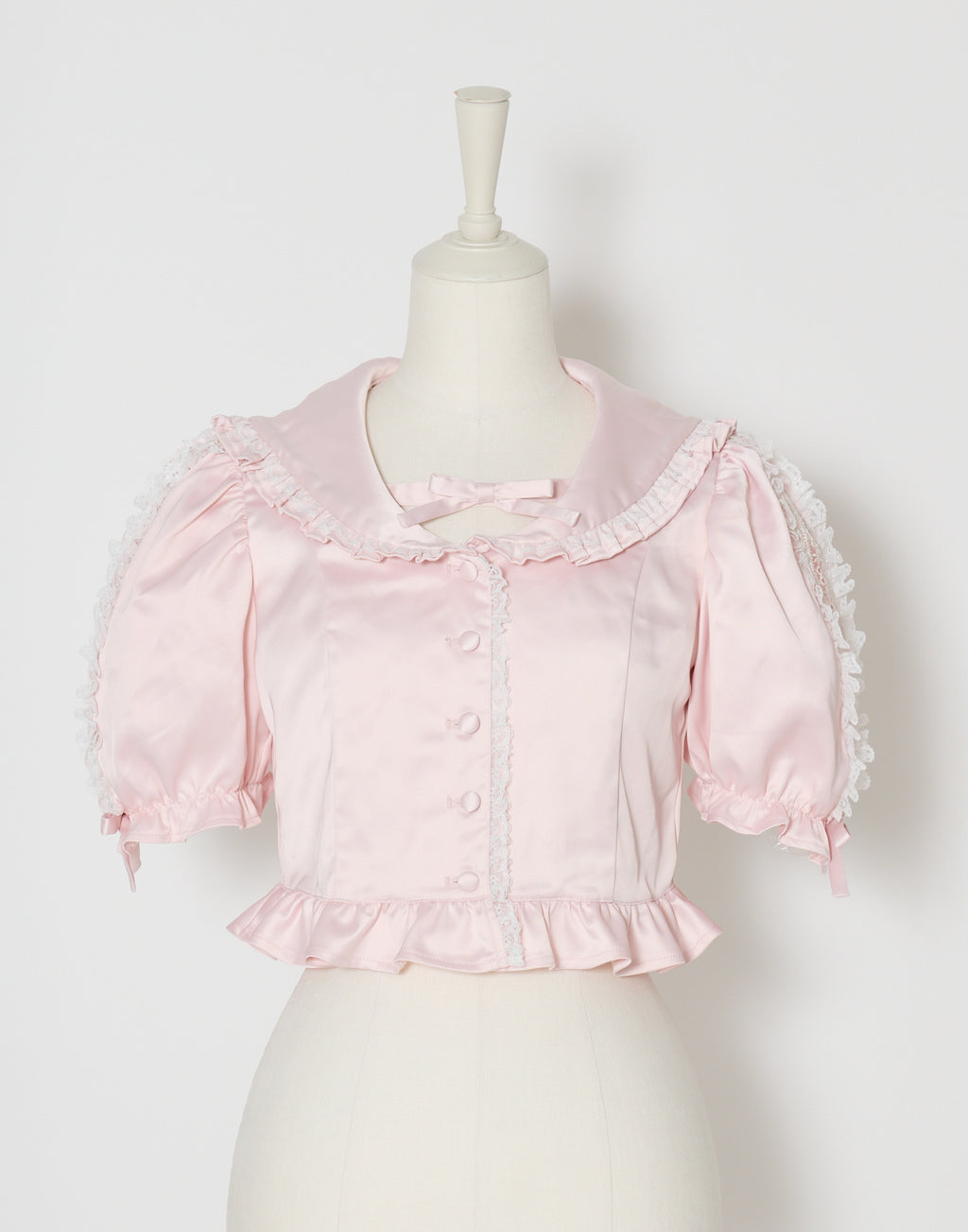 (Pre-order) mellfy memory Lace sleeves sweet satin blouse