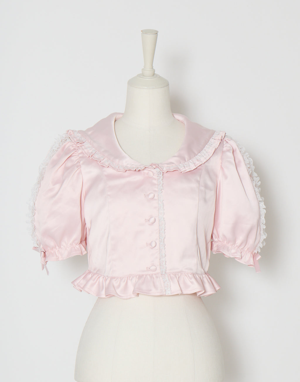 (Pre-order) mellfy memory Lace sleeves sweet satin blouse